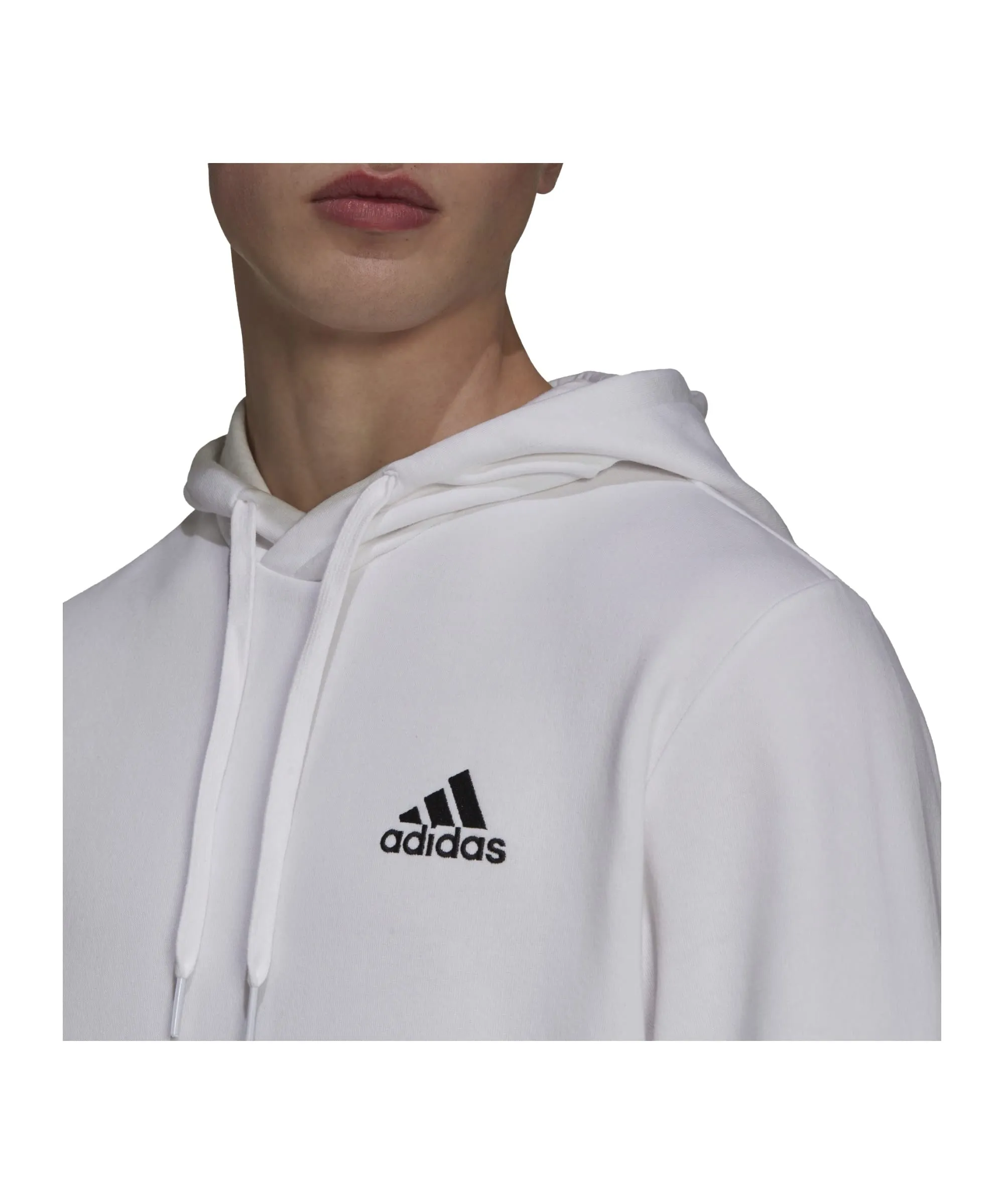 adidas Essentials Fleece Hoodie, White/Black, L Uomo - immagine 2