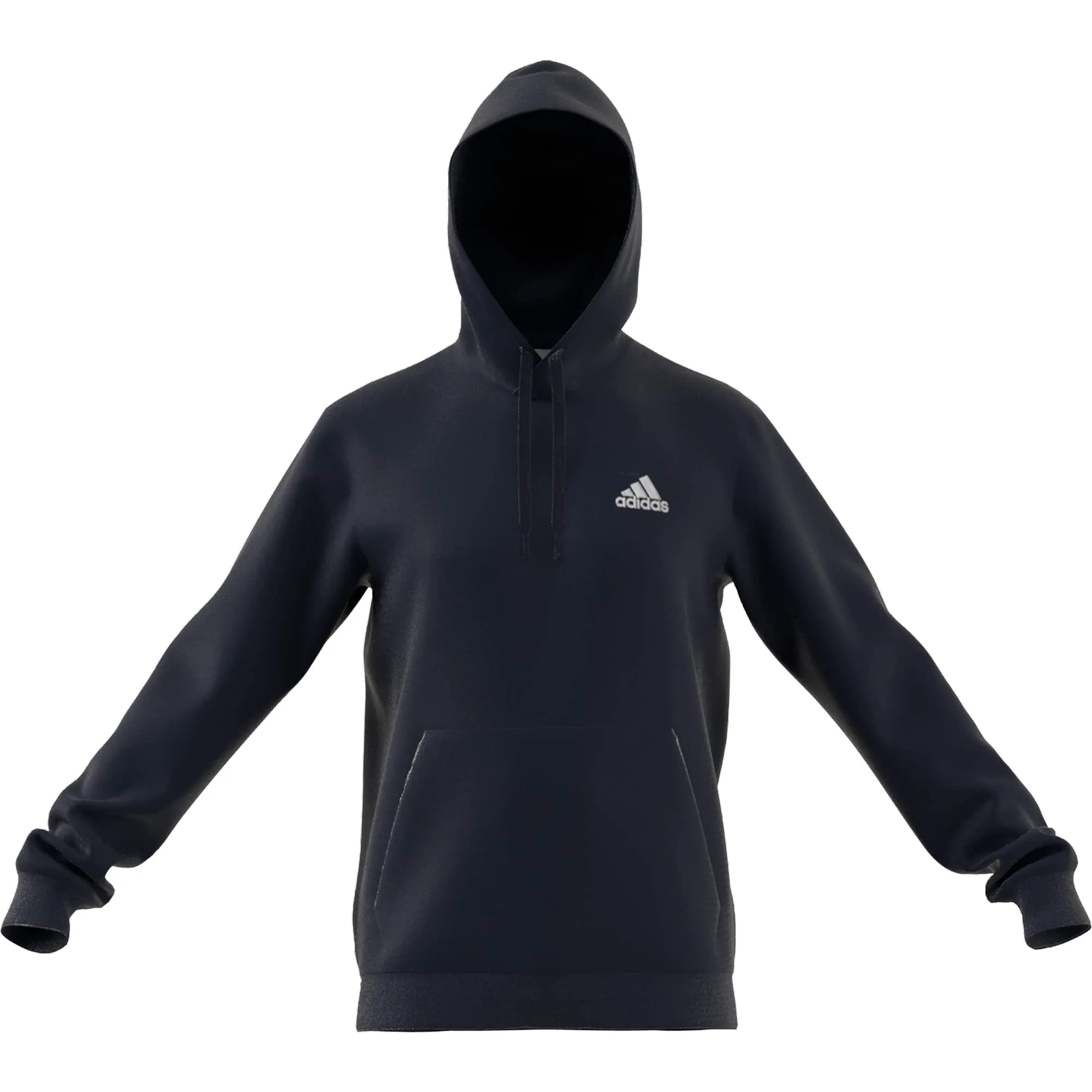 adidas Essentials Fleece Hoodie - Legend Ink/White, L Uomo - immagine 2