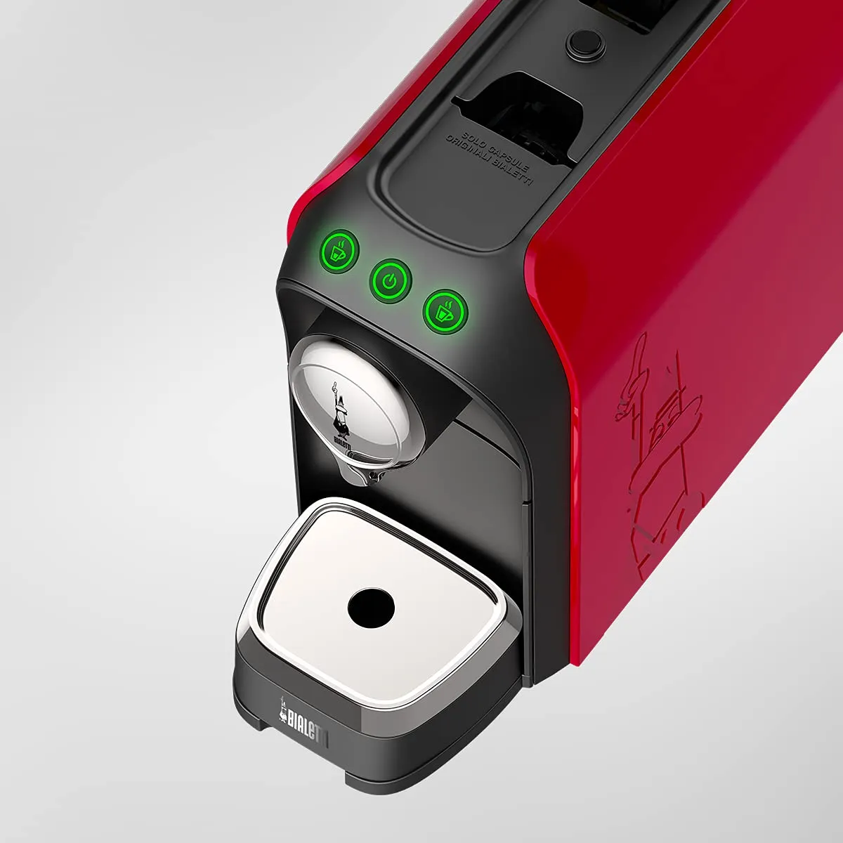 Bialetti Elettrico Macchina Caffè Espresso per Capsule, Rosso - immagine 3