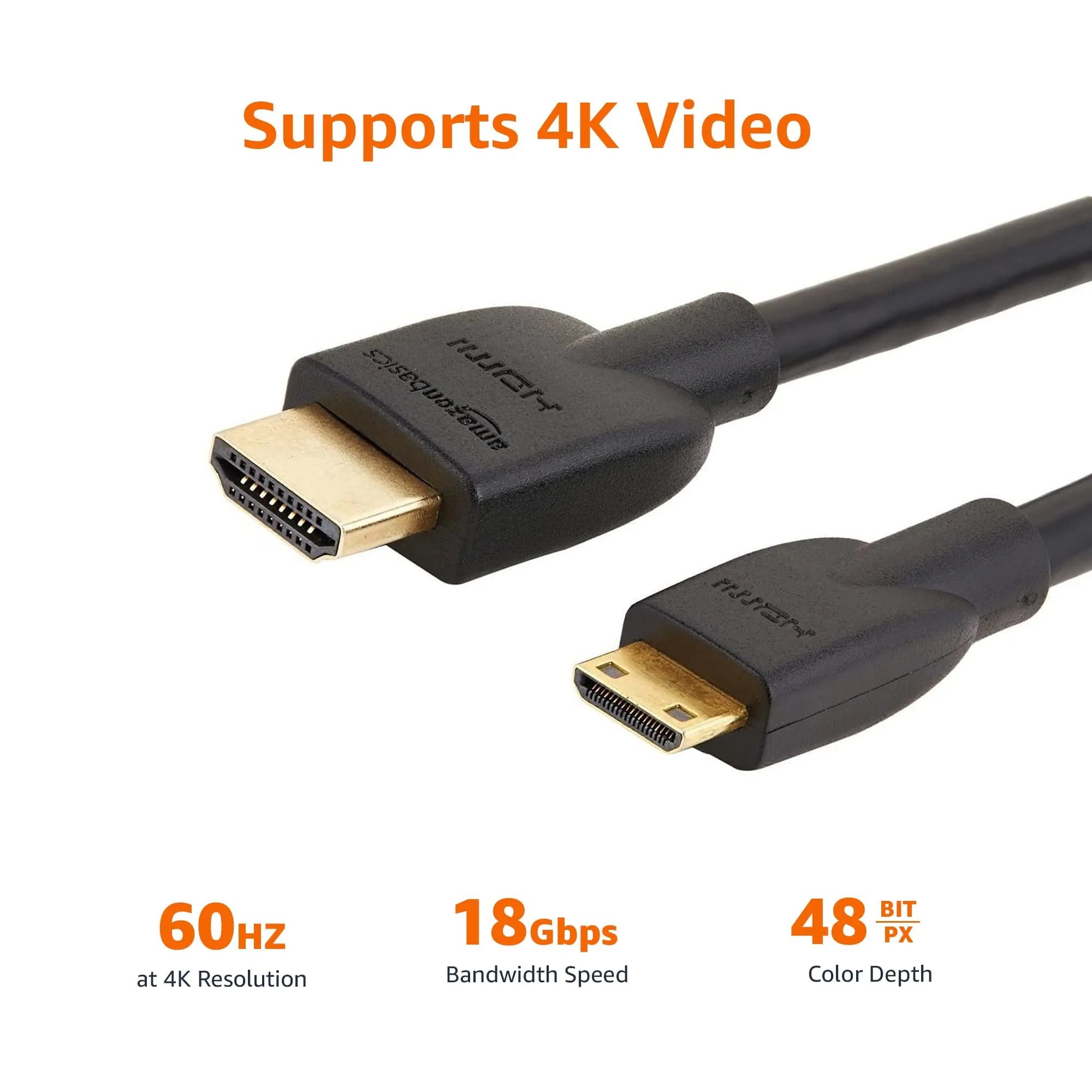 Amazon Basics Cavo mini HDMI a HDMI ad alta velocità, 1.8 m, Nero - immagine 9