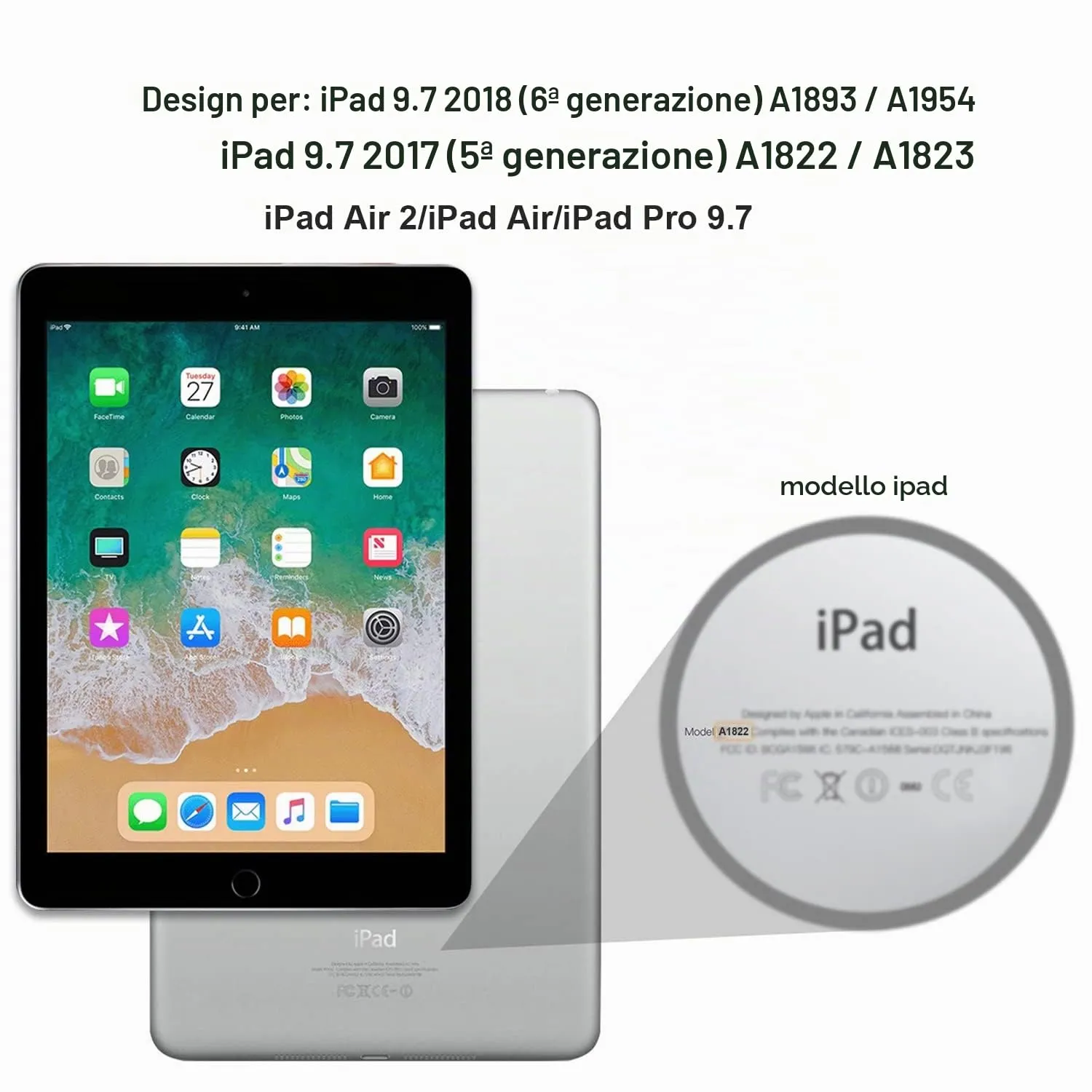 Gerutek Pellicola Protettiva in Vetro Temperato per iPad 9.7 (6a/5a Gen, Air 1/2, Pro 2016), 2 Pezzi - immagine 2