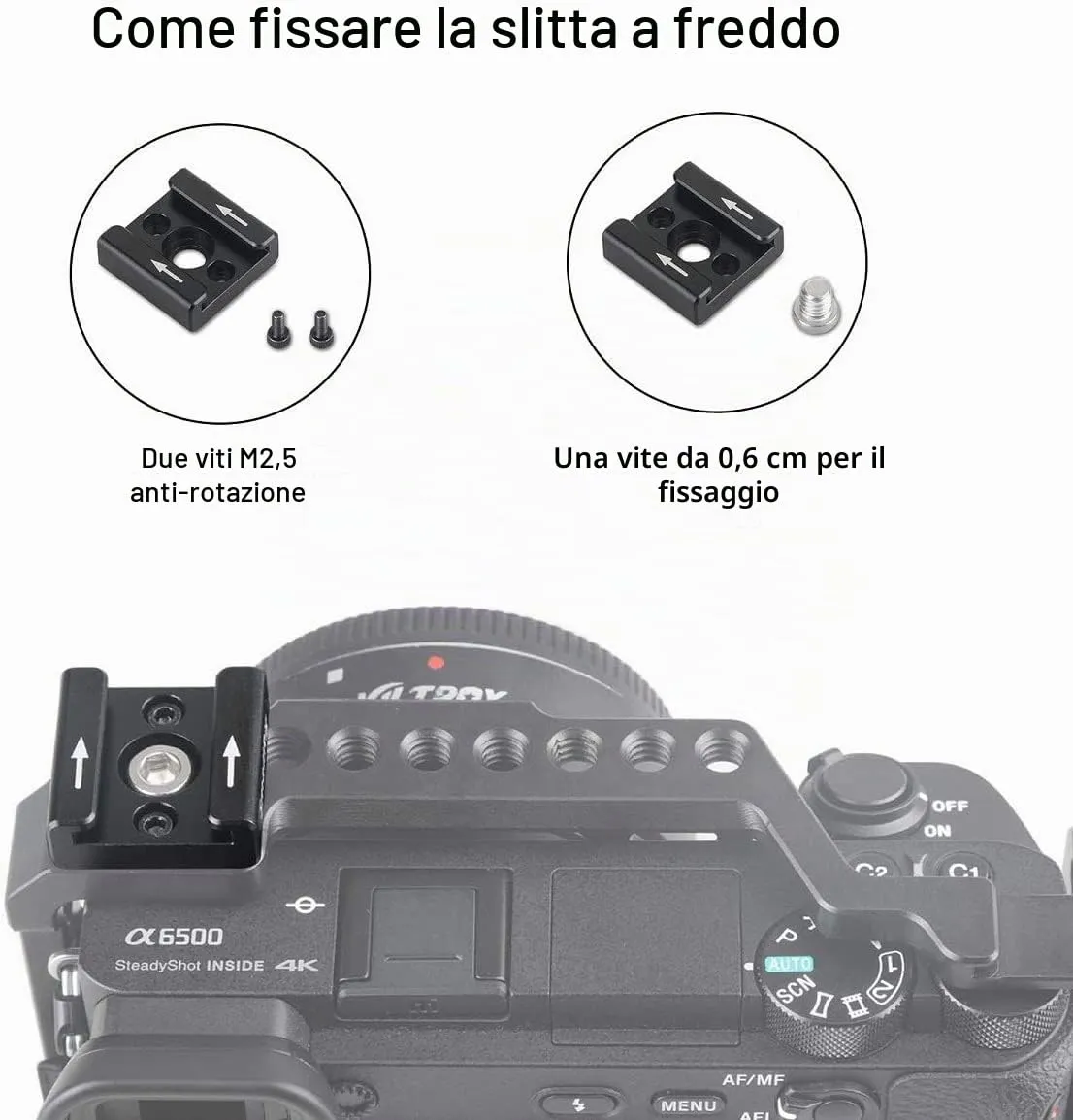 SmallRig Cold Shoe Adapter Mount for DSLR Camera LED EVF Flash - 1241 - immagine 2
