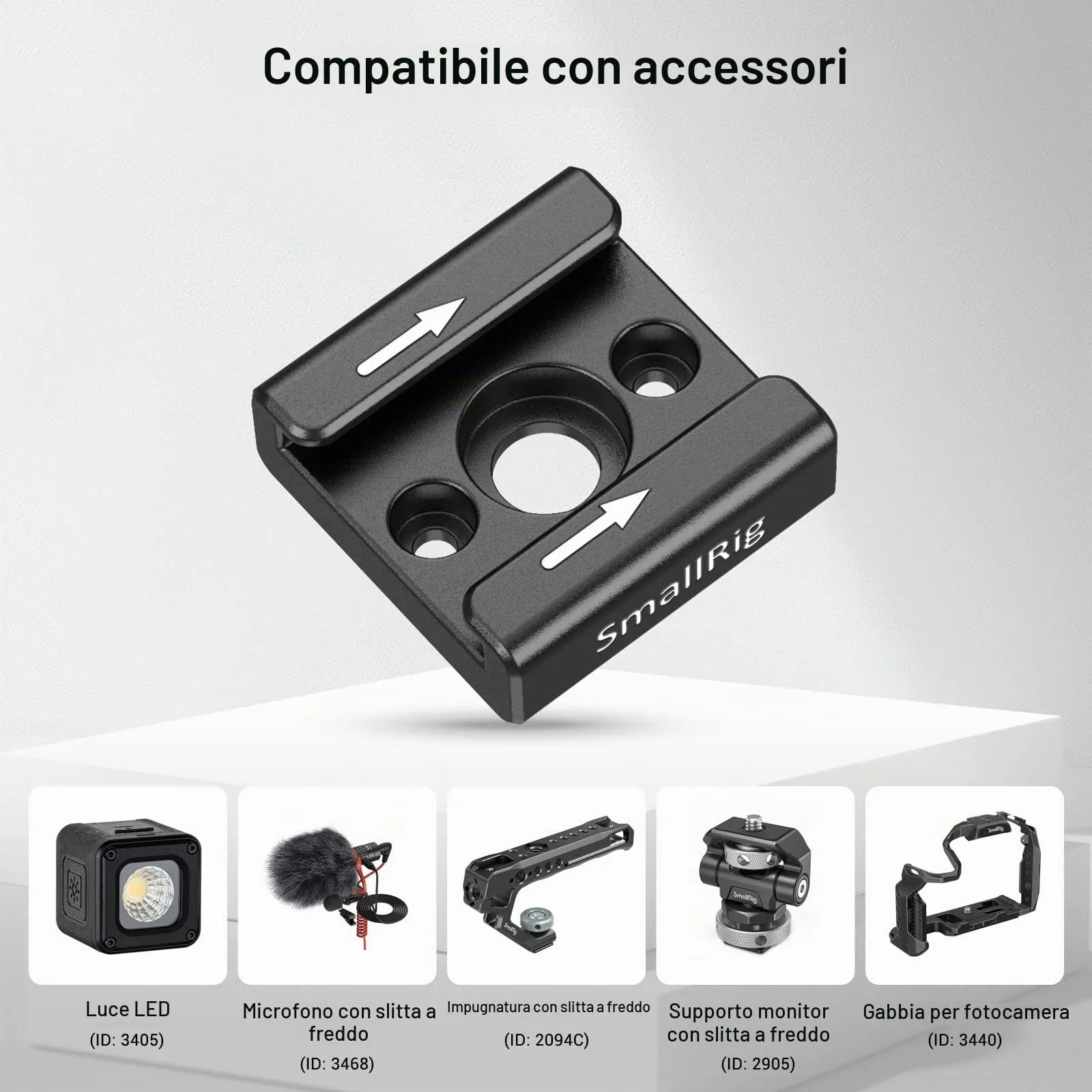 SmallRig Cold Shoe Adapter Mount for DSLR Camera LED EVF Flash - 1241 - immagine 3