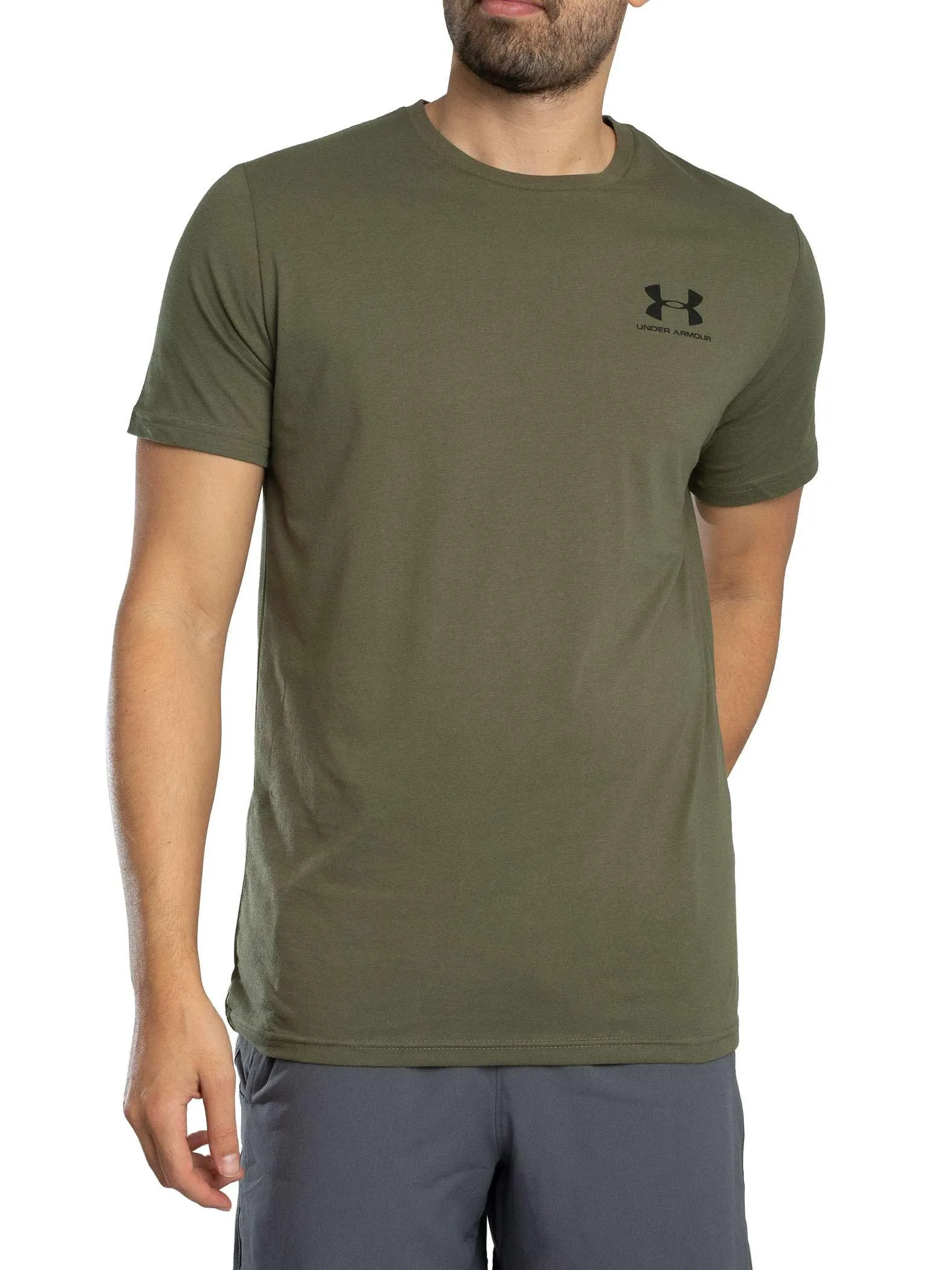 Under Armour Men's Left Chest Logo T-Shirt - Green/Black/Black - M - immagine 5