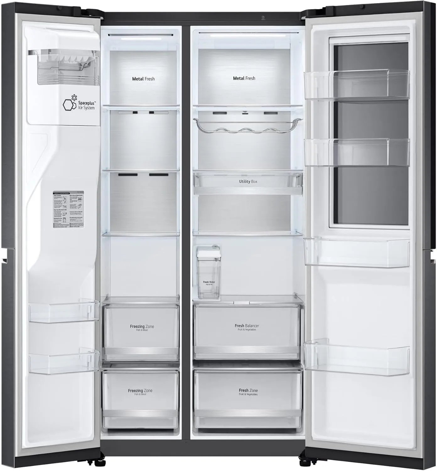 LG GSXV91MCAE Frigorifero Americano Side by Side InstaView Total No Frost, 635 L, Dispenser Acqua e Ghiaccio UV Nano, Door Cooling, Linear Cooling, Wi-Fi - immagine 4