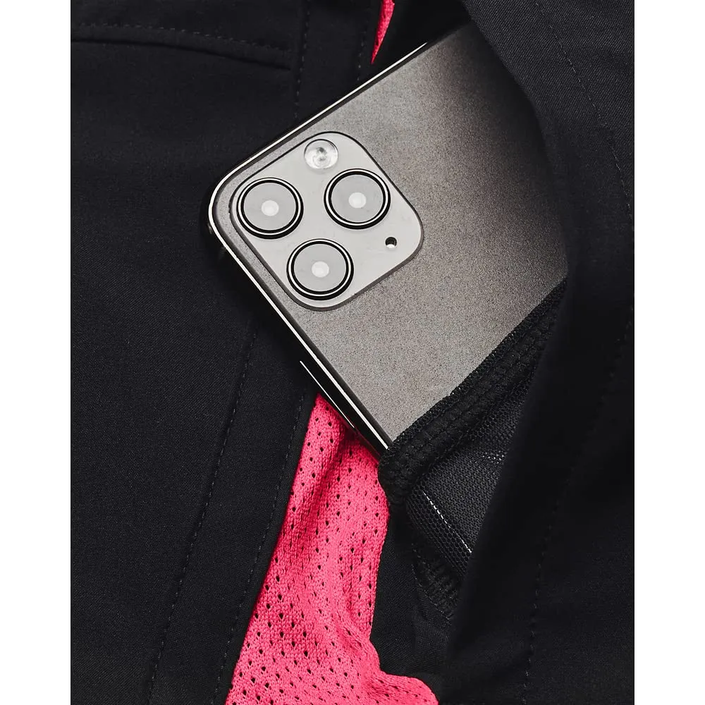 Under Armour Launch Stretch Woven 7" Pantaloncini da Uomo - Nero/Rosa Shock/Riflettente, S - immagine 7