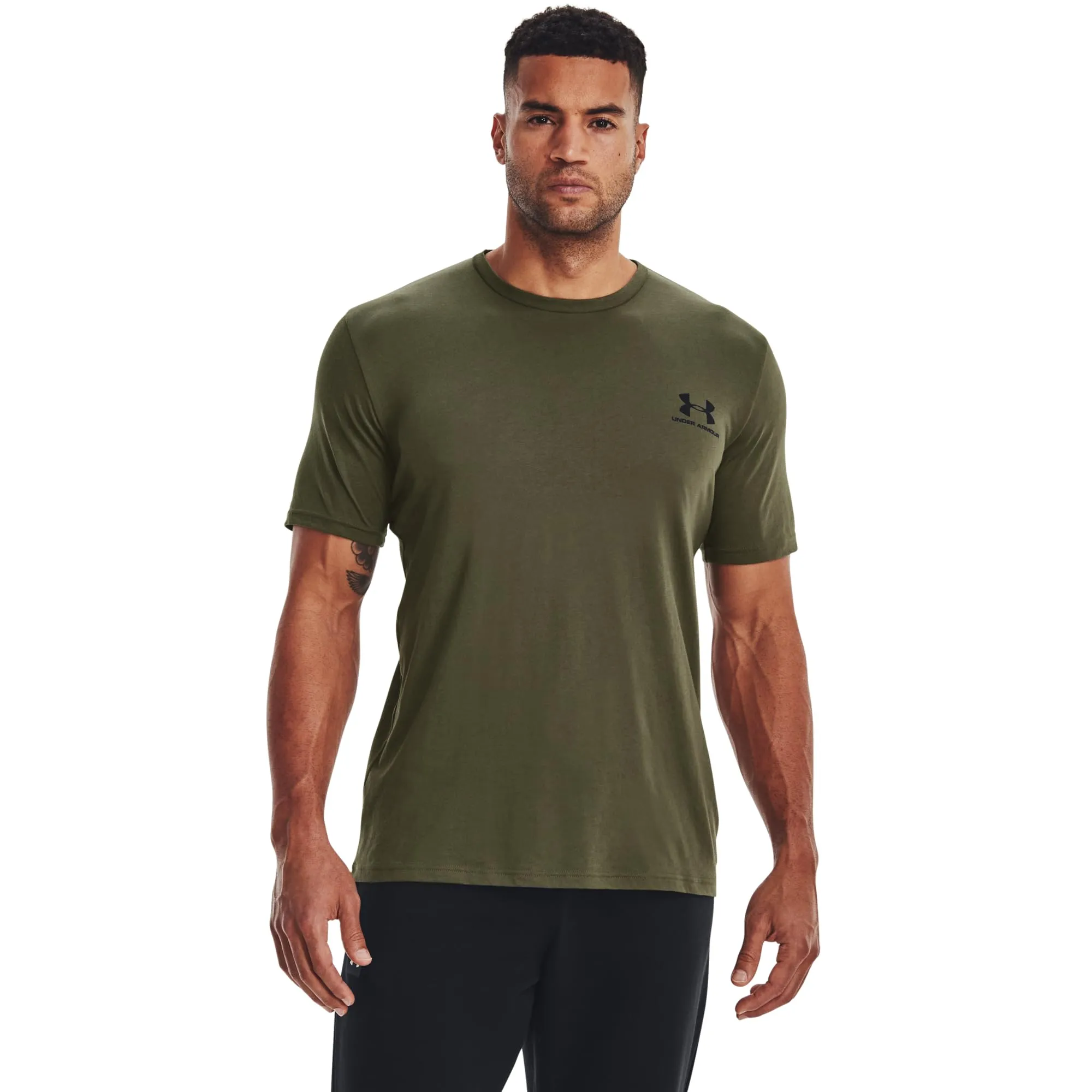 Under Armour Men's Left Chest Logo T-Shirt - Green/Black/Black - XS - immagine 2