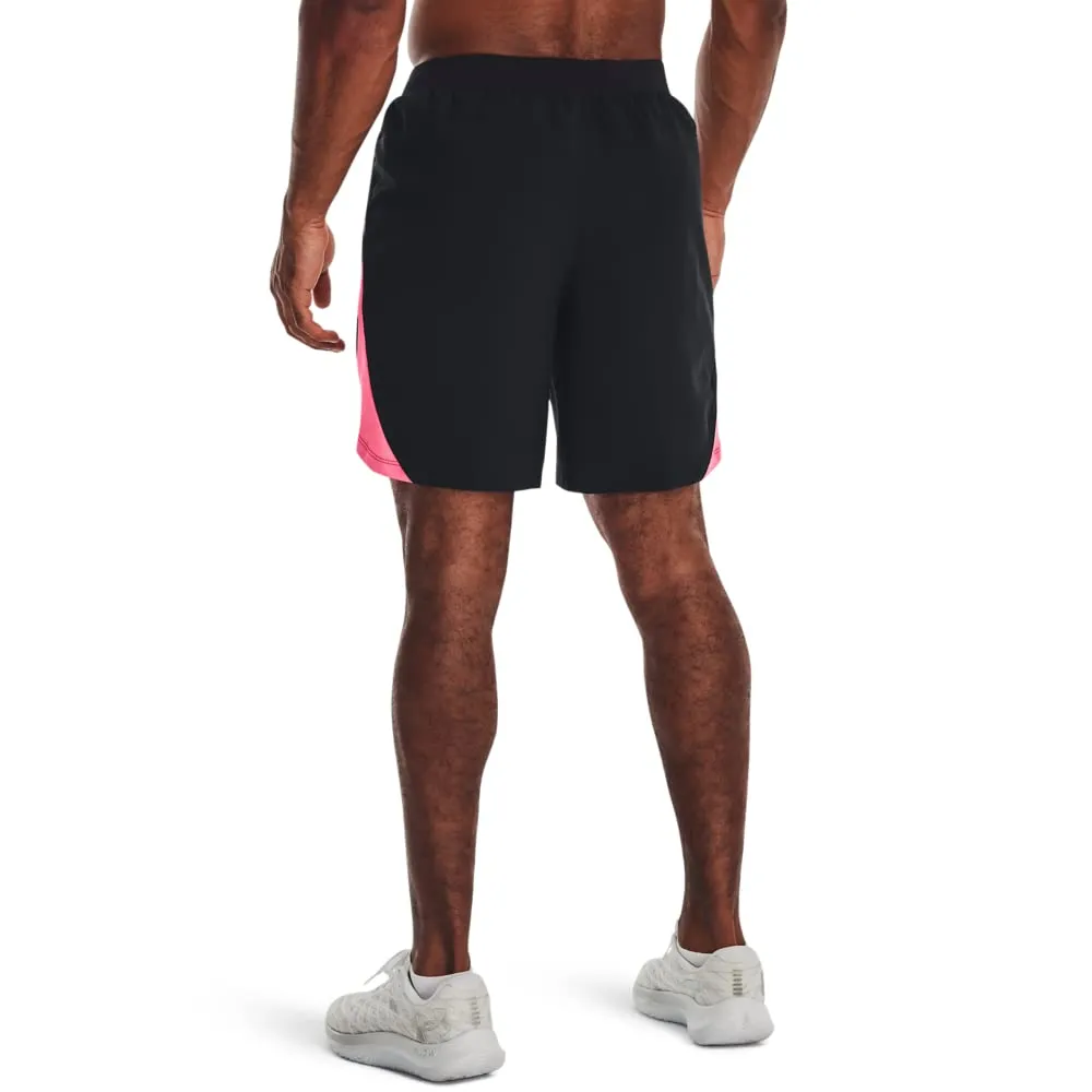 Under Armour Pantaloncini da Uomo Launch Stretch Woven 7", Nero/Rosa Shock/Riflettente, XL - immagine 2