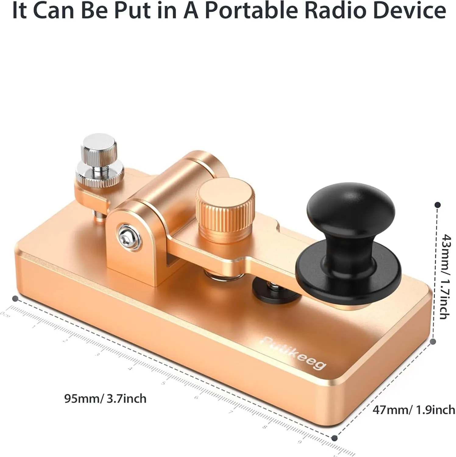 Putikeeg Tasto Morse CW Chiave Telegrafica MCT05-Rose gold - immagine 3