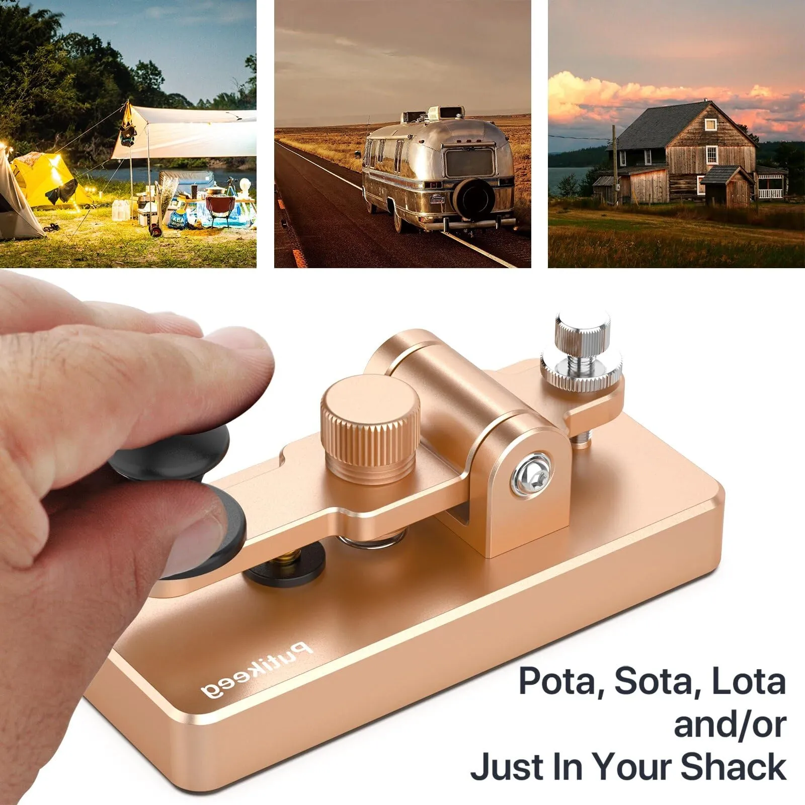 Putikeeg Tasto Morse CW Chiave Telegrafica MCT05-Rose gold - immagine 4