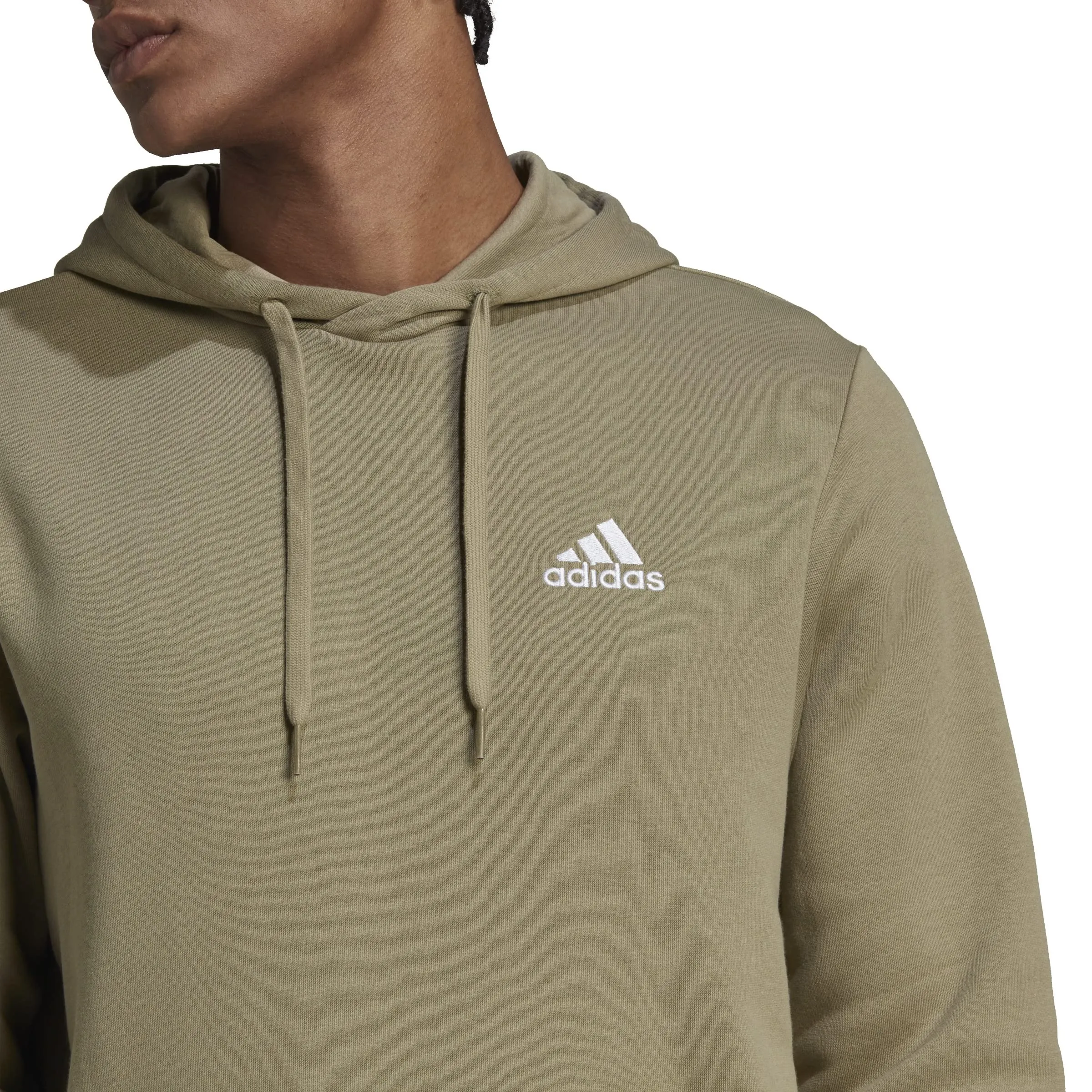 adidas Essentials Fleece Hoodie, Orbit Green/White, S Uomo - immagine 3