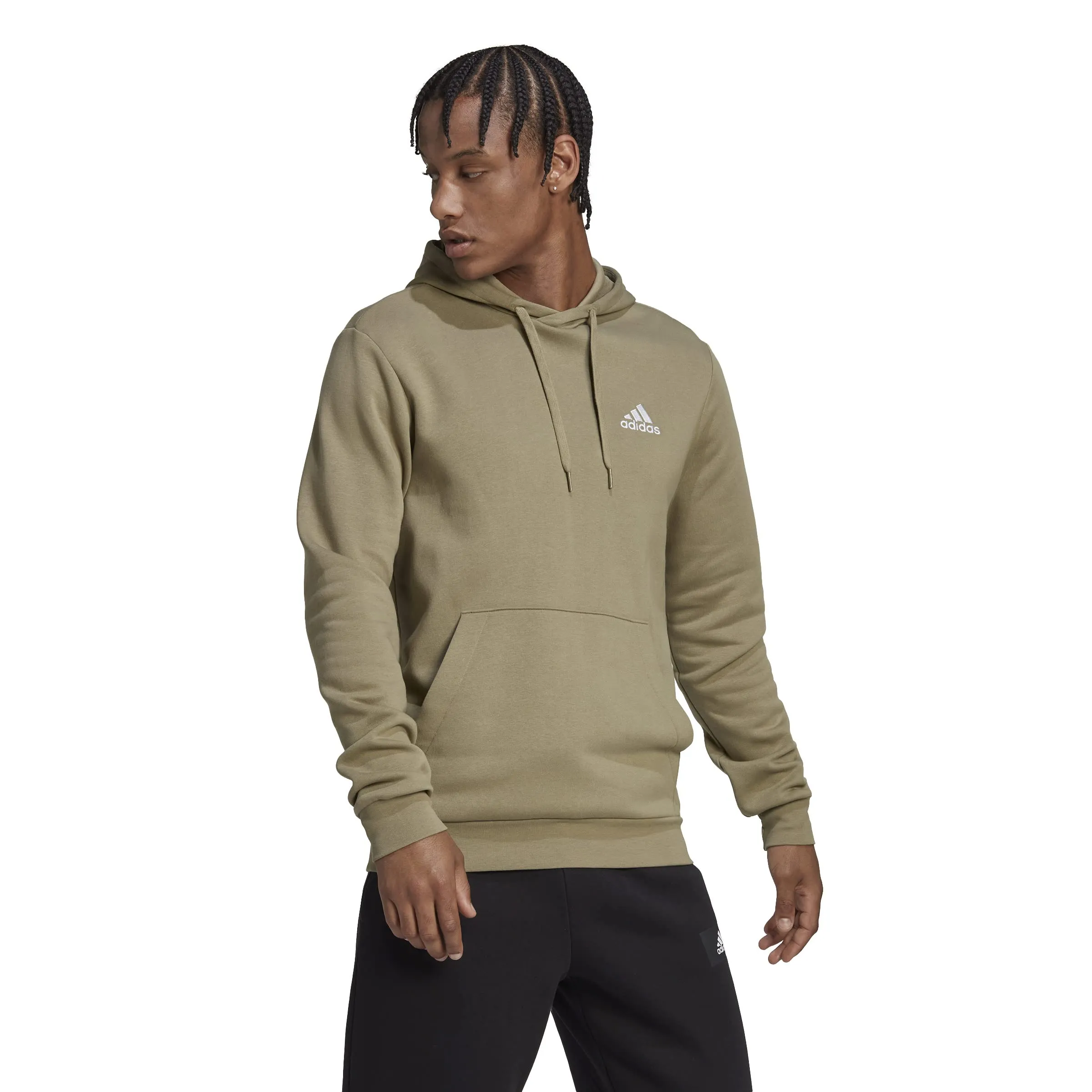adidas Essentials Fleece Hoodie, Orbit Green/White, S Uomo - immagine 6