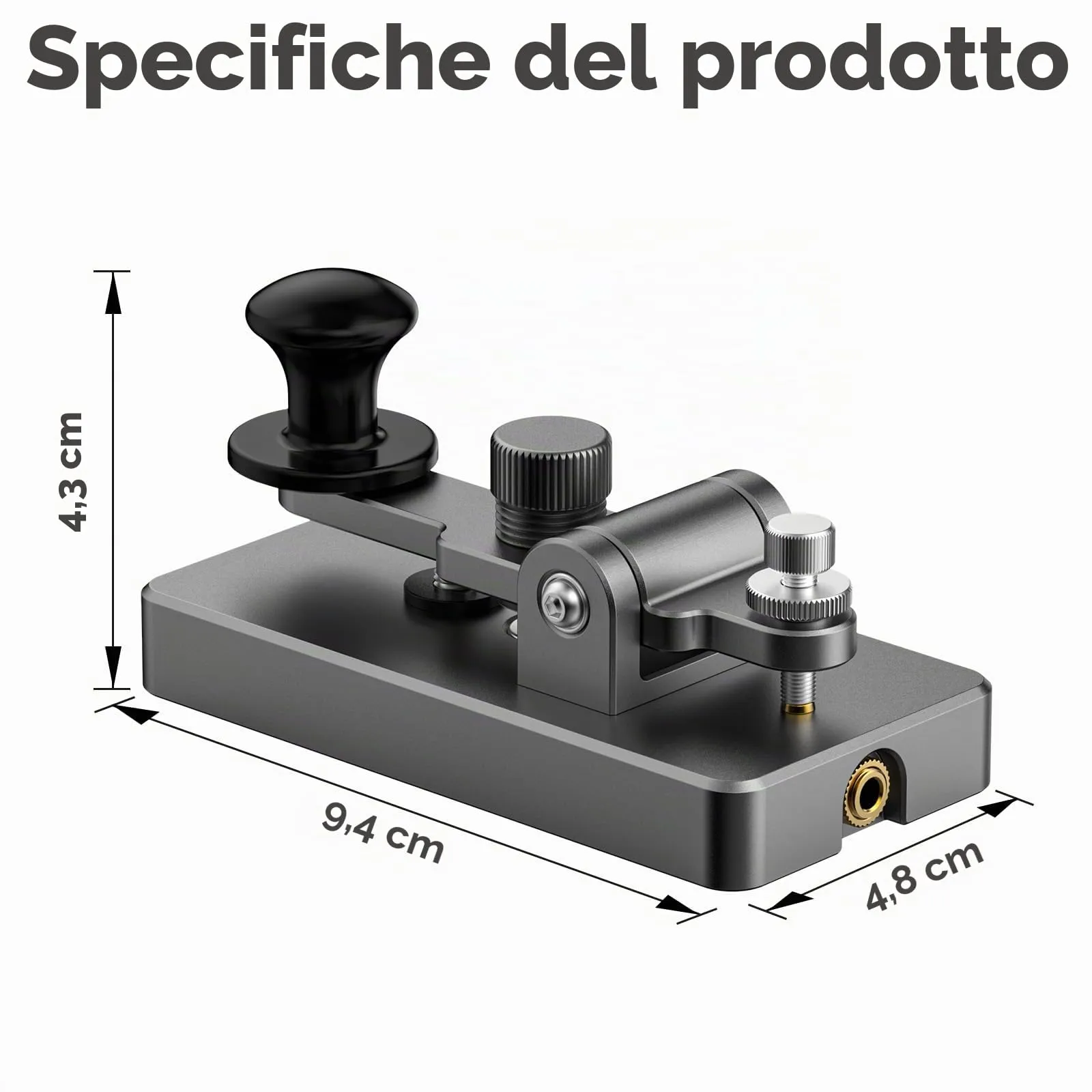 Putikeeg Tasto Morse CW Chiave Telegrafica MCT05 Space Gray Big - immagine 3