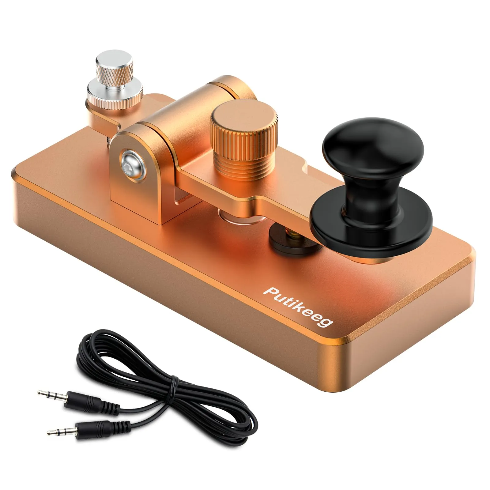 Putikeeg Chiave Morse CW Automatica in Lega di Alluminio per Comunicazioni Onde Corte, 9,5×4,7×4,3cm - immagine 1
