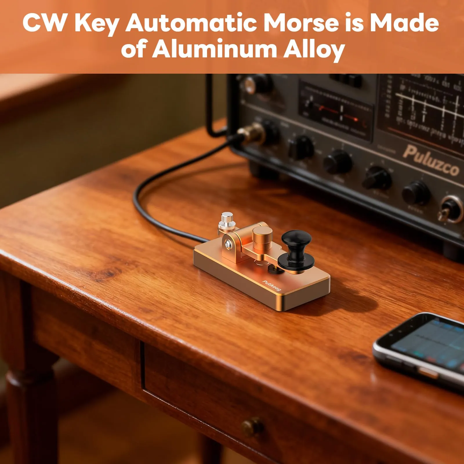 Putikeeg Chiave Morse CW Automatica in Lega di Alluminio per Comunicazioni Onde Corte, 9,5×4,7×4,3cm - immagine 6