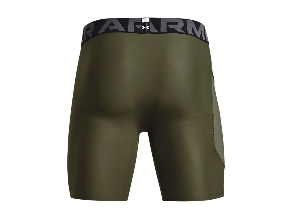Under Armour HeatGear Pantaloncini a Compressione da Uomo, Verde Marino Od/Bianco, S Tall - immagine 5