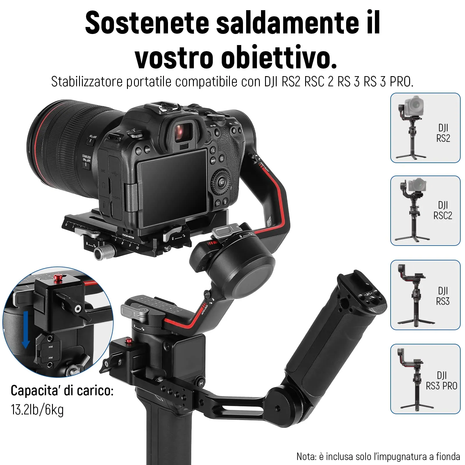 NEEWER Maniglia Regolabile per DJI Ronin RS 5, RS 4, RS 3, RS 2, RSC 2, ST49 - immagine 7