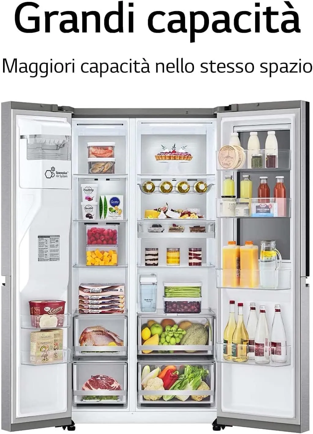 LG GSXV80PZLE Frigorifero Americano Side by Side InstaView Total No Frost, 635 L, Door Cooling, Linear Cooling, Compressore Lineare Inverter, Wi-Fi - immagine 4