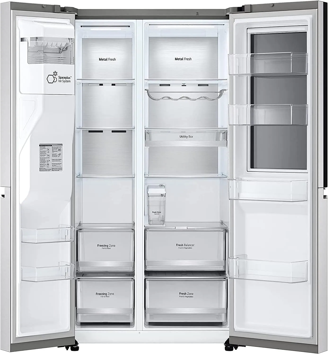 LG GSXV80PZLE Frigorifero Americano Side by Side InstaView Total No Frost, 635 L, Door Cooling, Linear Cooling, Compressore Lineare Inverter, Wi-Fi - immagine 11
