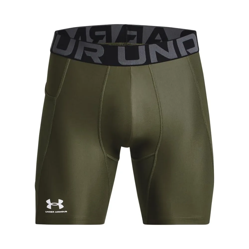 Under Armour HeatGear Armour Pantaloncini a Compressione da Uomo, Verde, M - immagine 5