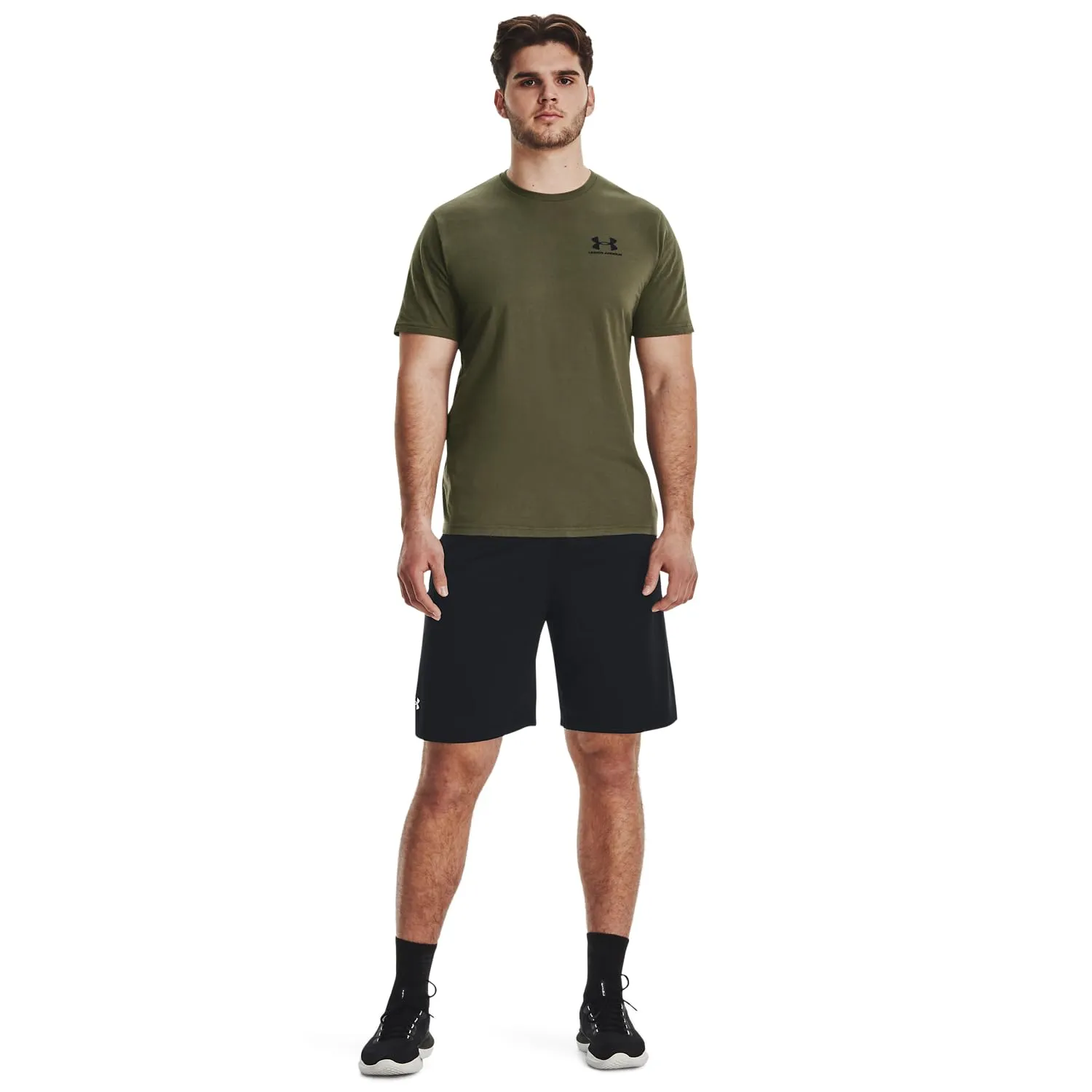 Under Armour Men's Left Chest Logo T-Shirt - Marine Od Green/Black - XS - immagine 6