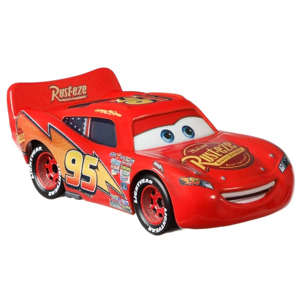 Mattel Disney Cars Racing Style 1:55 Die-Cast Lightning McQueen Rust-Eze Sign DXV29N CDXV59 - immagine 4