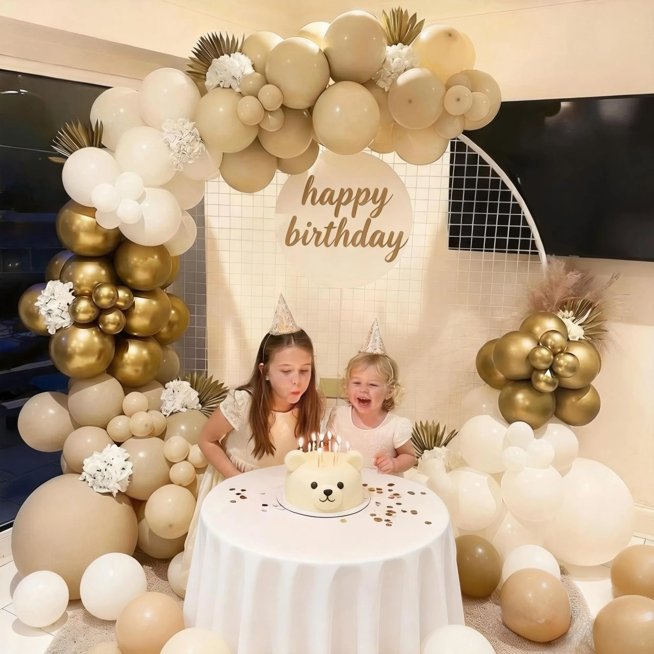 Netnology Kit Arco Palloncini Beige e Oro, 185 Pezzi - immagine 4