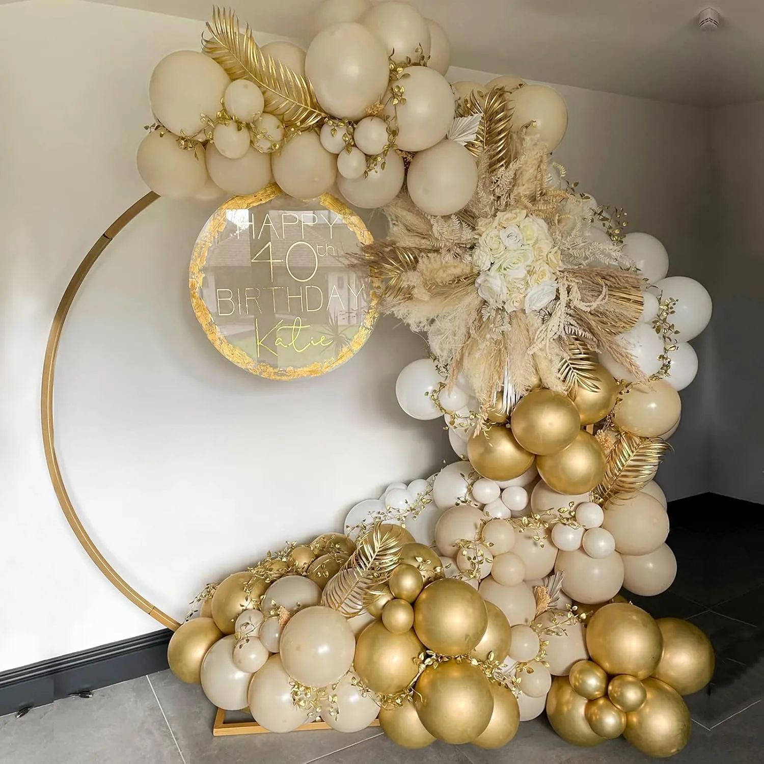 Netnology Kit Arco Palloncini Beige e Oro, 185 Pezzi - immagine 5