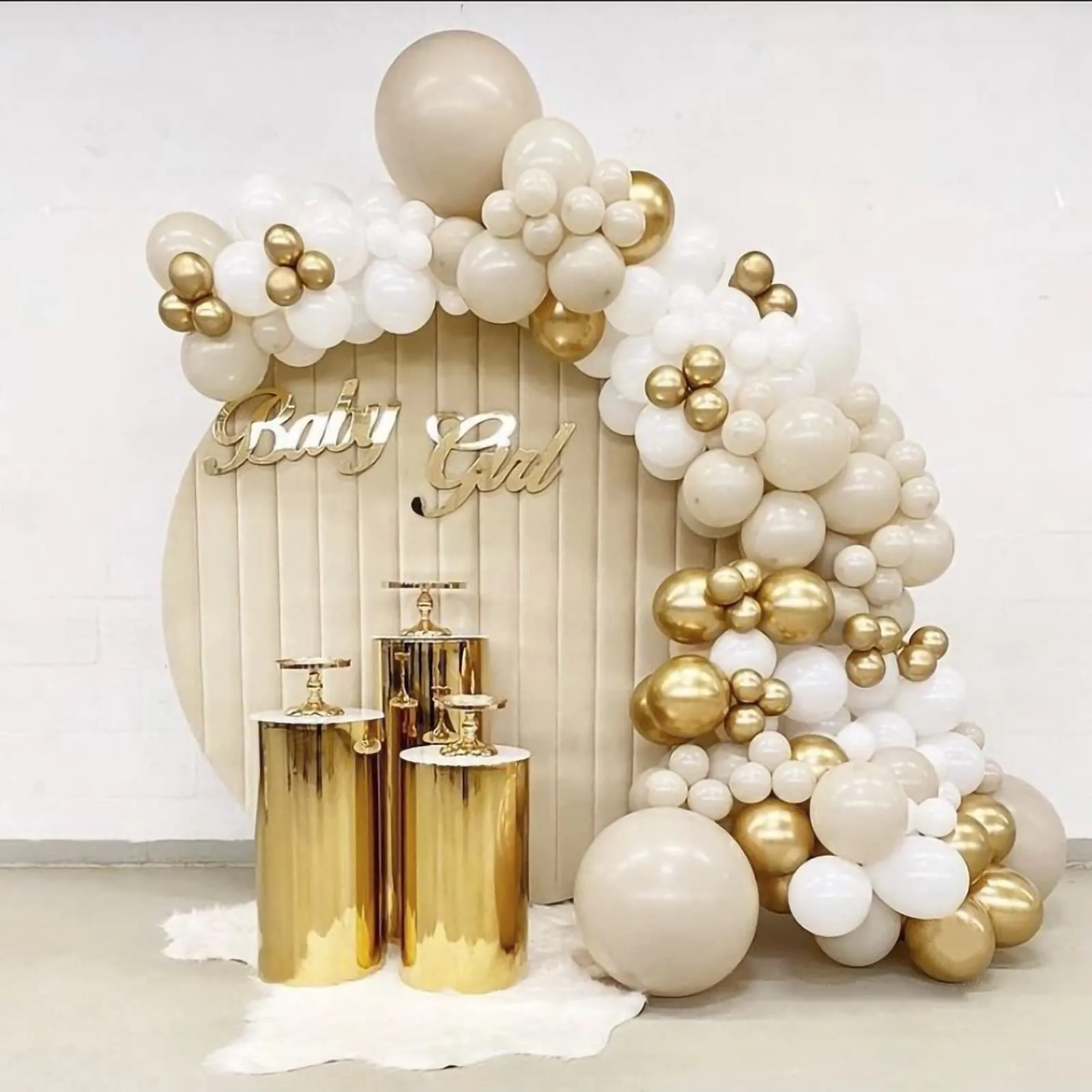 Netnology Kit Arco Palloncini Beige e Oro, 185 Pezzi - immagine 7