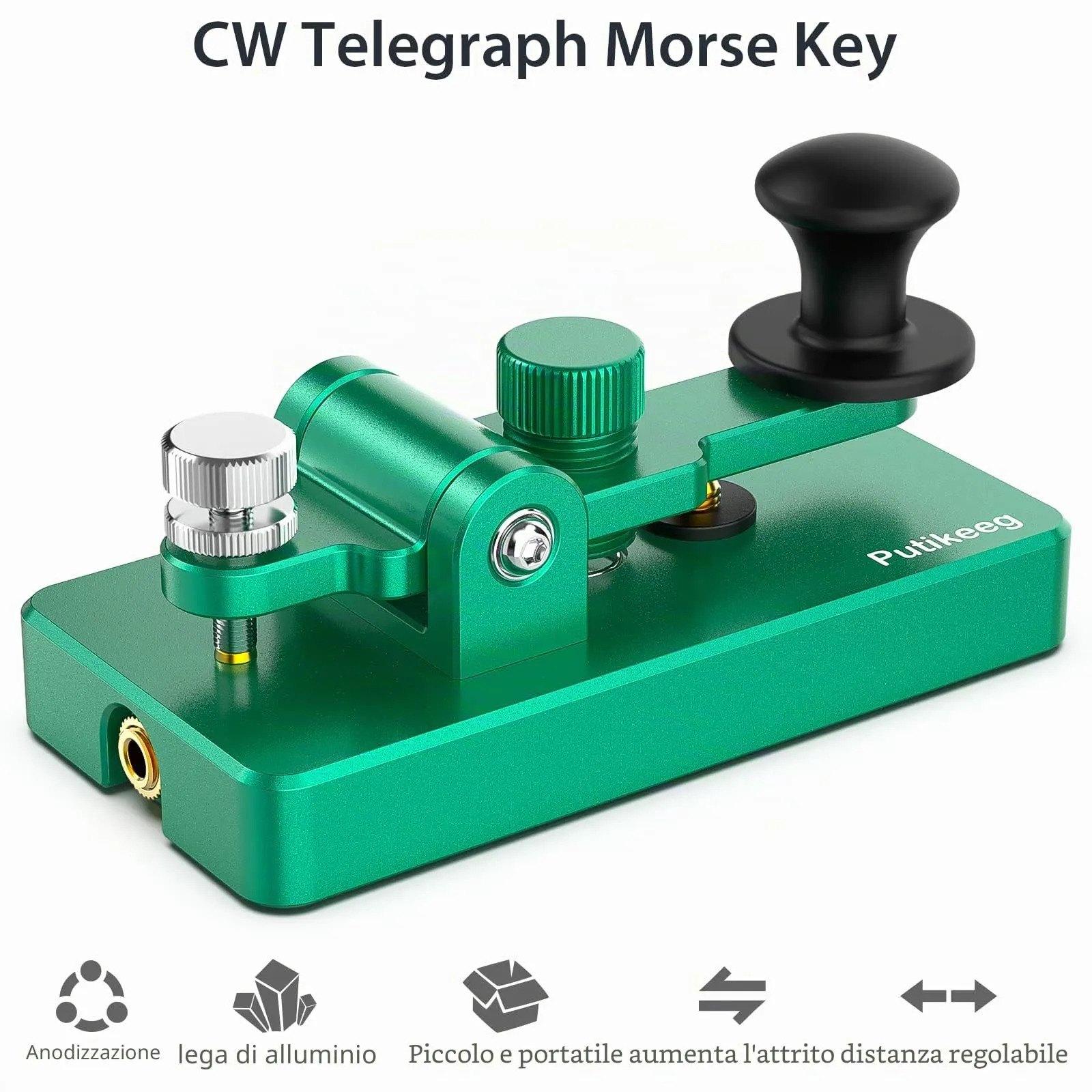 Putikeeg Classica Mini Chiave Morse in Lega di Alluminio Verde - immagine 2