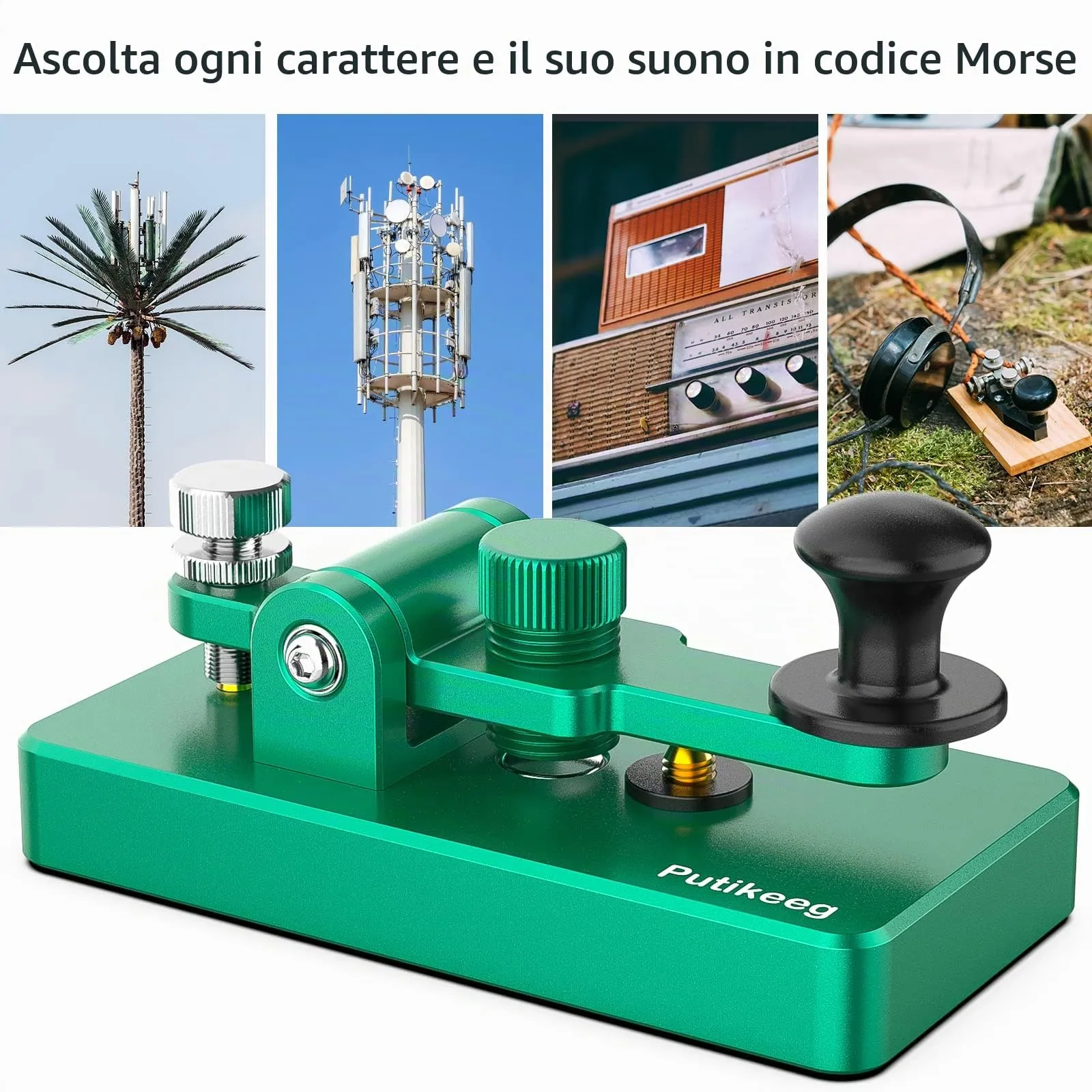 Putikeeg Classica Mini Chiave Morse in Lega di Alluminio Verde - immagine 3