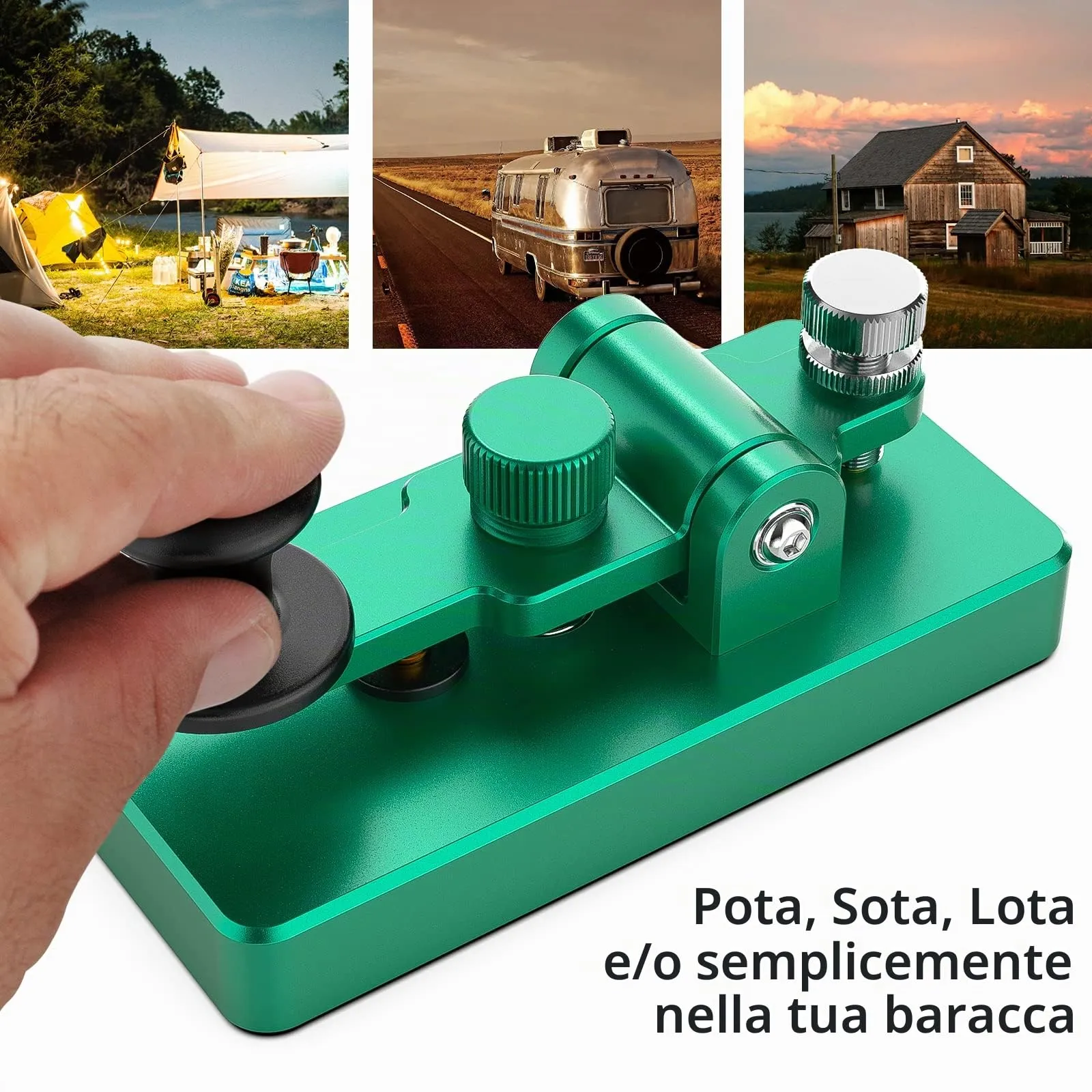Putikeeg Classica Mini Chiave Morse in Lega di Alluminio Verde - immagine 4