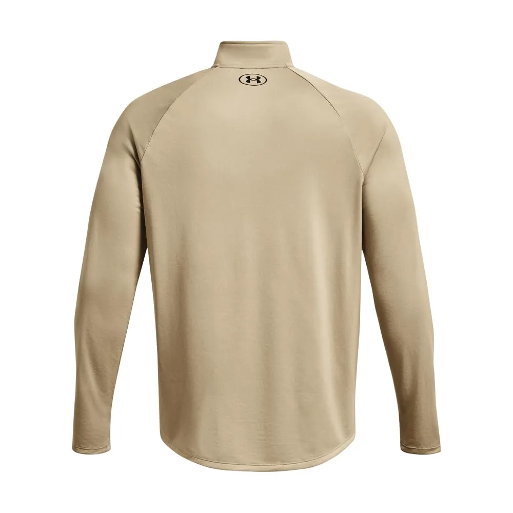 Under Armour Tech 2.0 1/2 Zip-up Long Sleeve T-Shirt, City Khaki/Nero, L Uomo - immagine 6