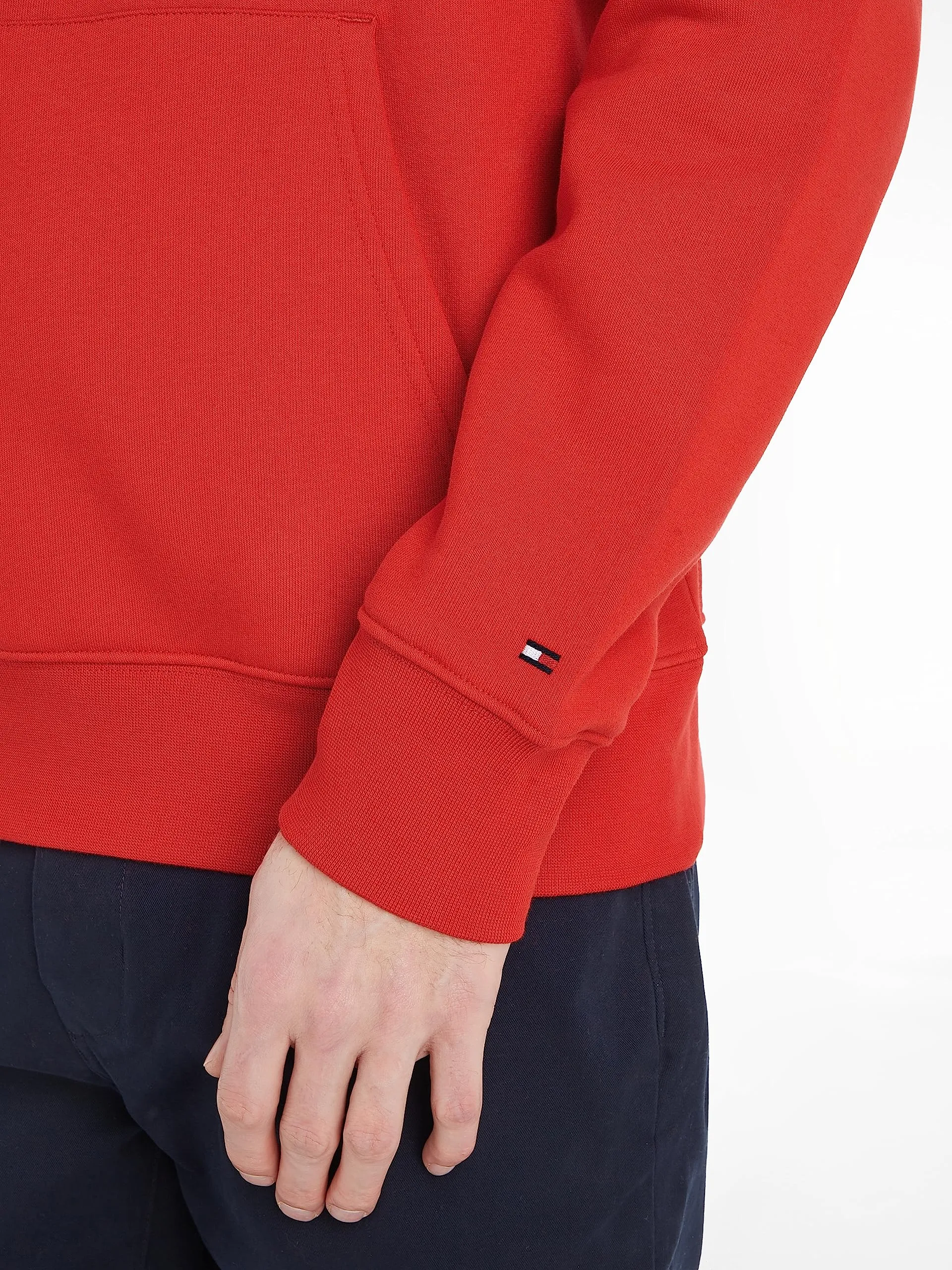 Tommy Hilfiger Felpa Uomo con Cappuccio, Rosso Fireworks, M - immagine 3