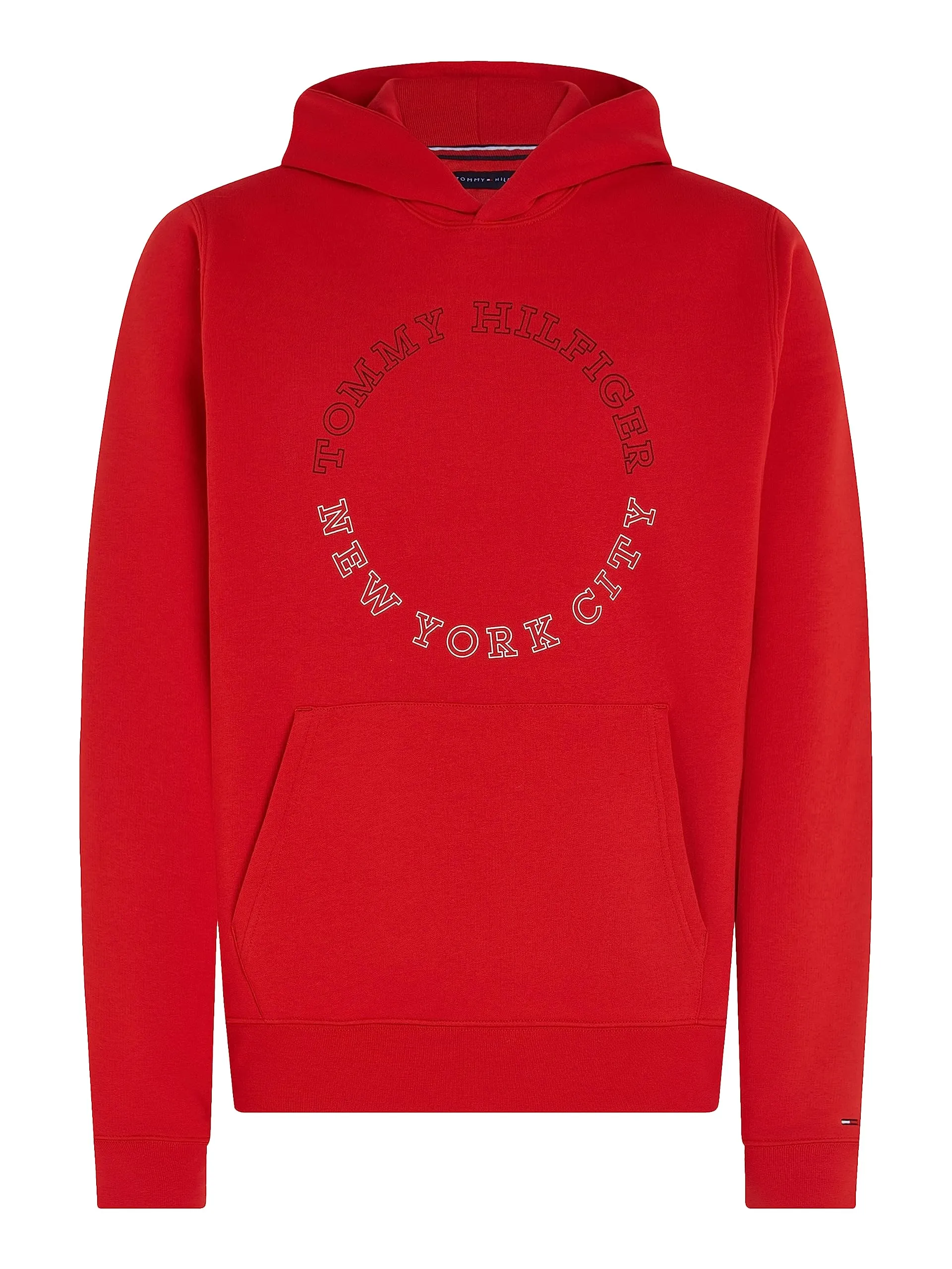 Tommy Hilfiger Felpa Uomo con Cappuccio, Rosso Fireworks, M - immagine 5