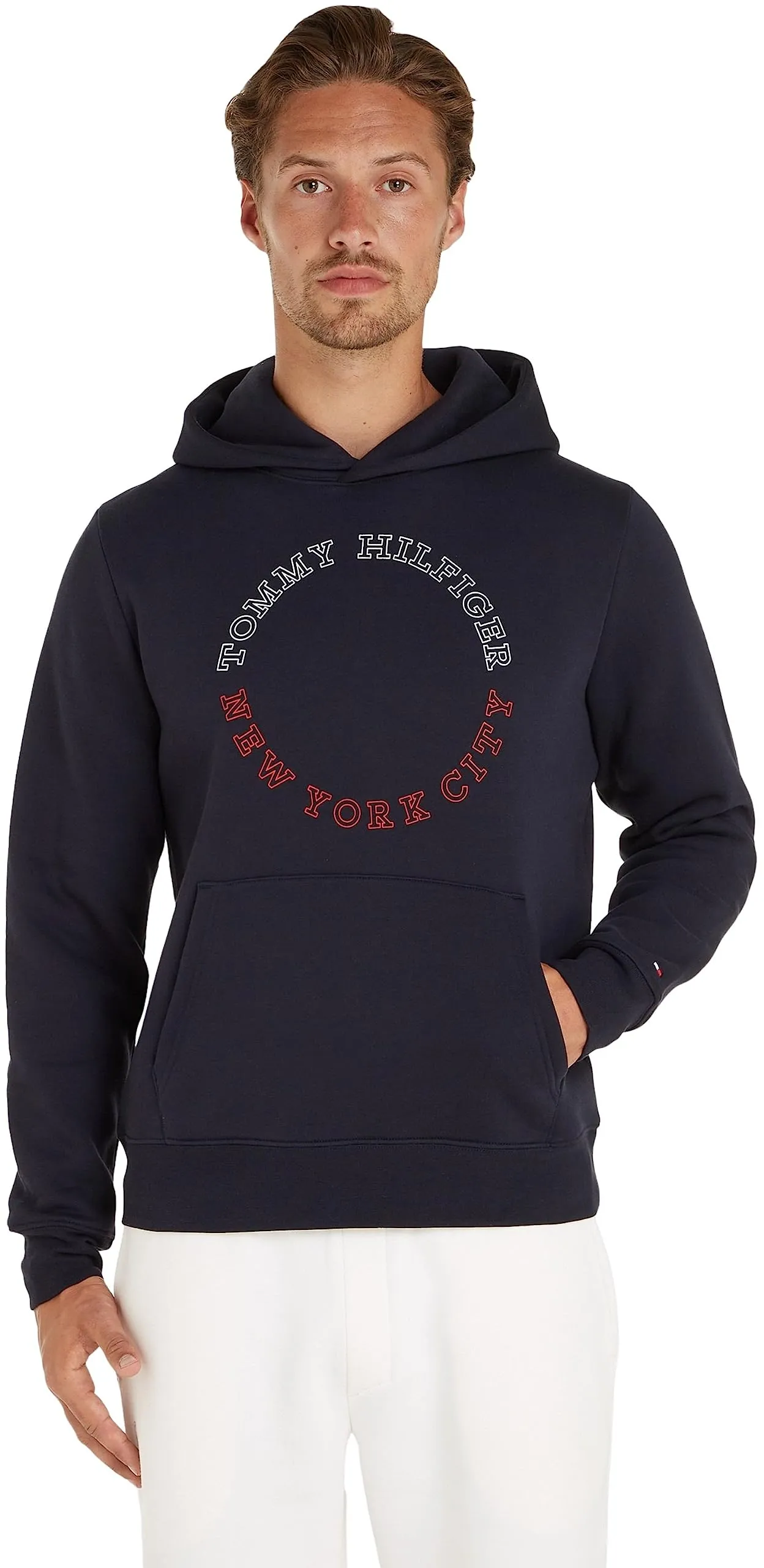 Tommy Hilfiger Felpa Uomo con Cappuccio, Blu (Desert Sky), XL - immagine 1