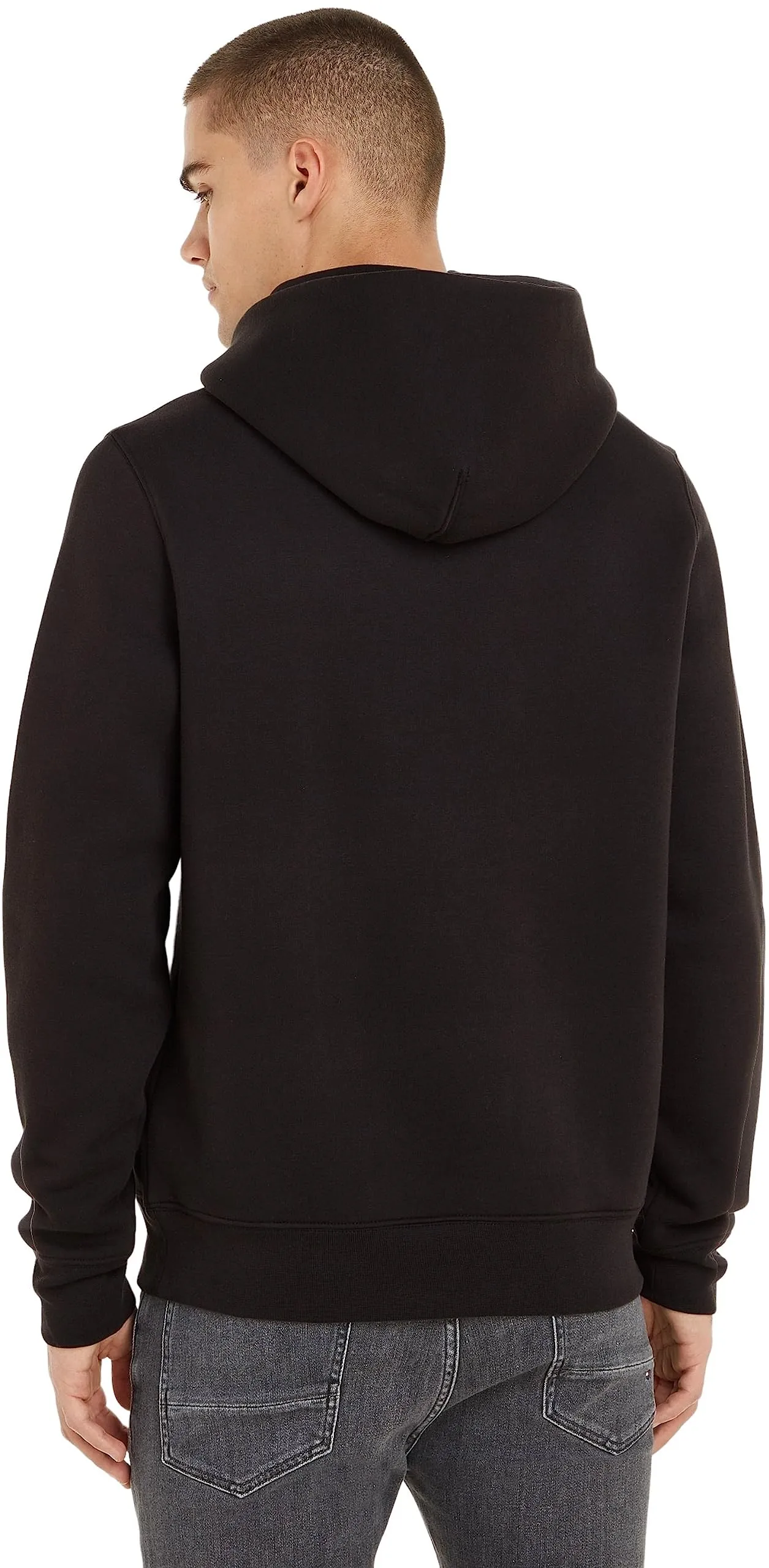 Tommy Hilfiger Felpa Uomo con Cappuccio, Nero, S - immagine 2