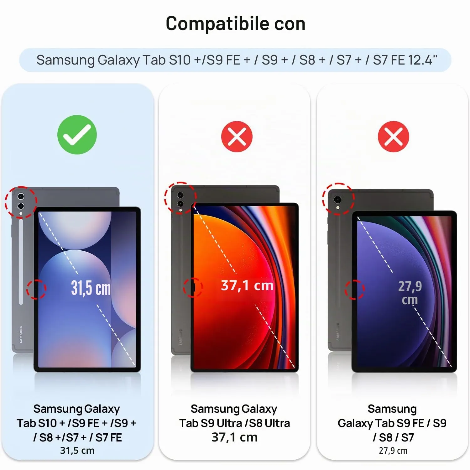 Gerutek Pellicola Protettiva in Vetro Temperato per Samsung Galaxy Tab S10+/S9 FE+/S9+/S8+/S7+/S7 FE 12.4 pollici, 2 Pezzi - immagine 2