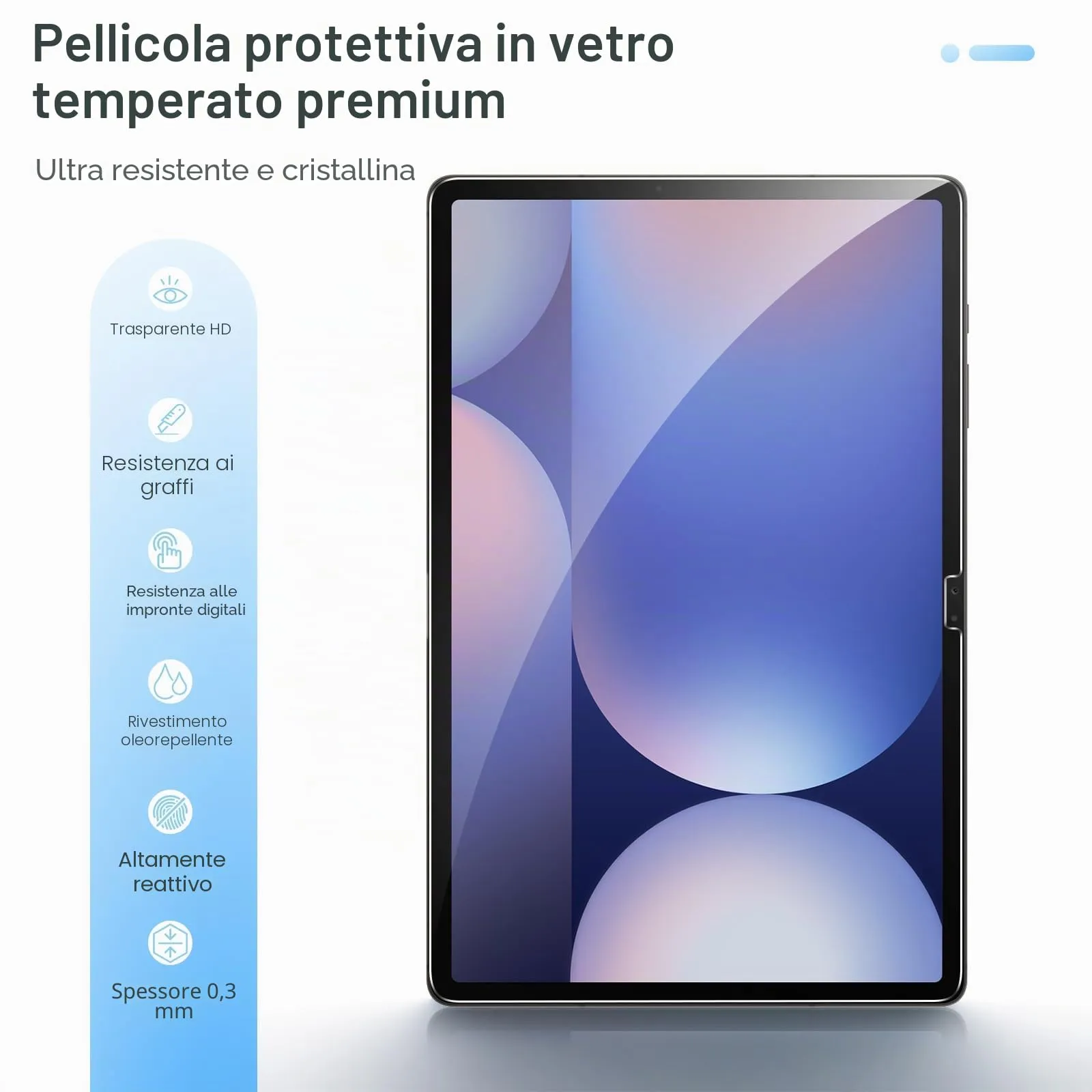 Gerutek Pellicola Protettiva in Vetro Temperato per Samsung Galaxy Tab S10+/S9 FE+/S9+/S8+/S7+/S7 FE 12.4 pollici, 2 Pezzi - immagine 3