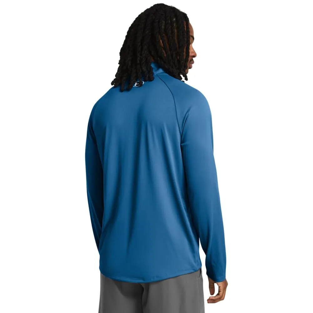Under Armour Uomo Tech 1/2 Zip Manica Lunga, Blu, L - immagine 2