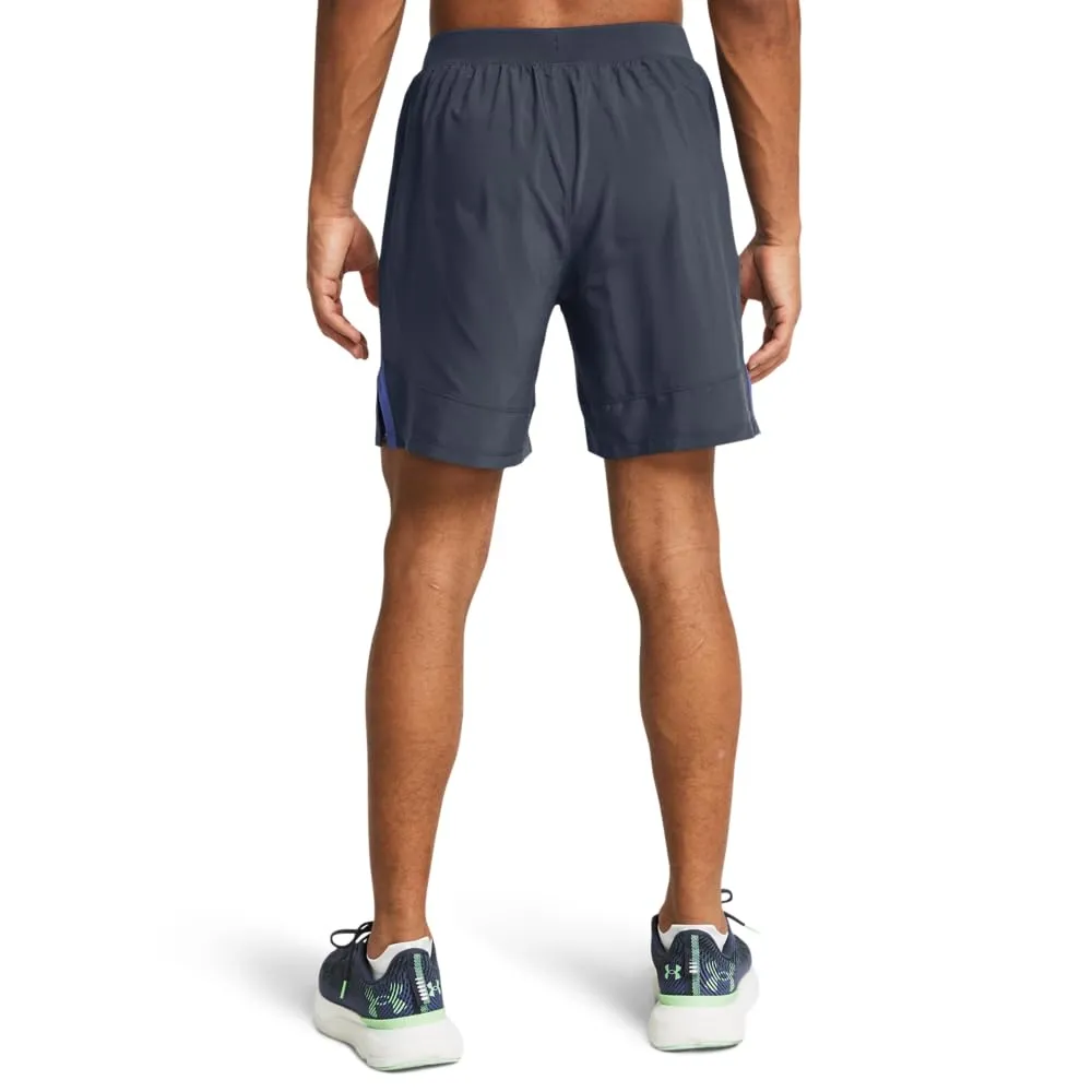 Under Armour Launch Run 2-in-1 Shorts, 17.8 cm, Grigio acquazzone/Luce stellare/Riflettente, S Uomo - immagine 2
