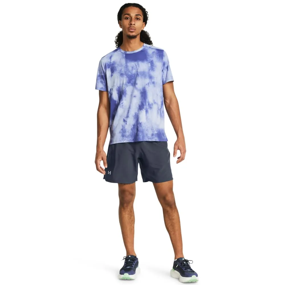 Under Armour Launch Run 2-in-1 Shorts, 17.8 cm, Grigio acquazzone/Luce stellare/Riflettente, S Uomo - immagine 3