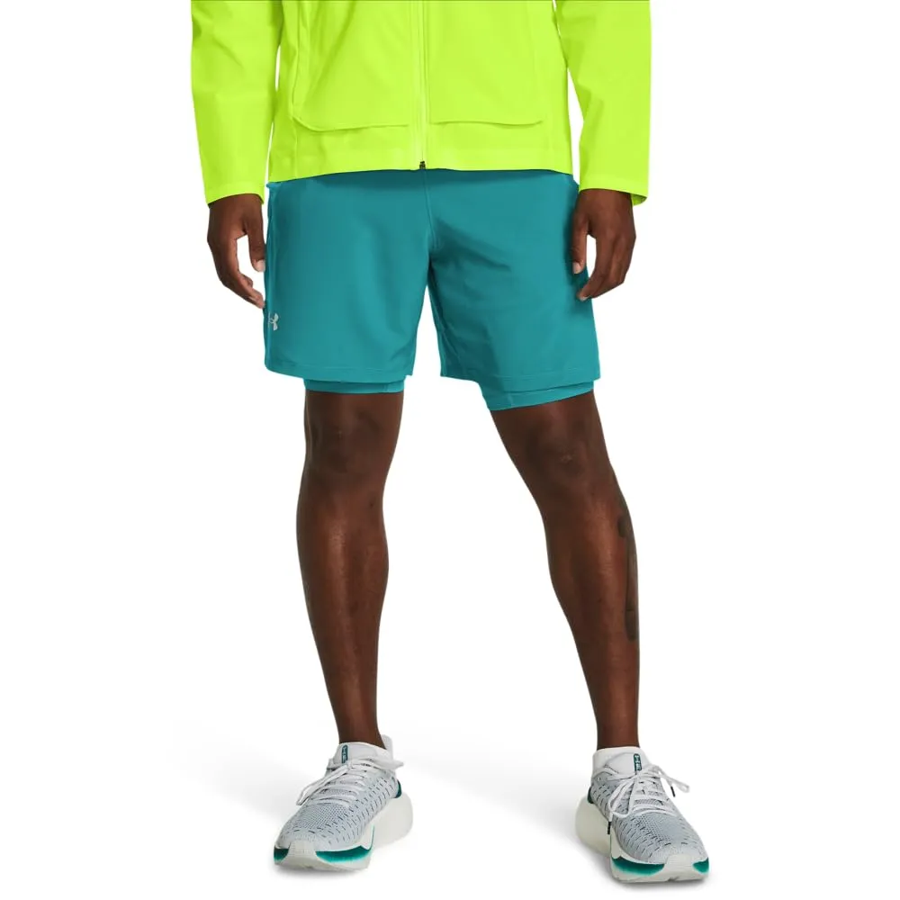 Under Armour Pantaloncini da Uomo 2 in 1 17,8 cm, Circuito Teal, M - immagine 1
