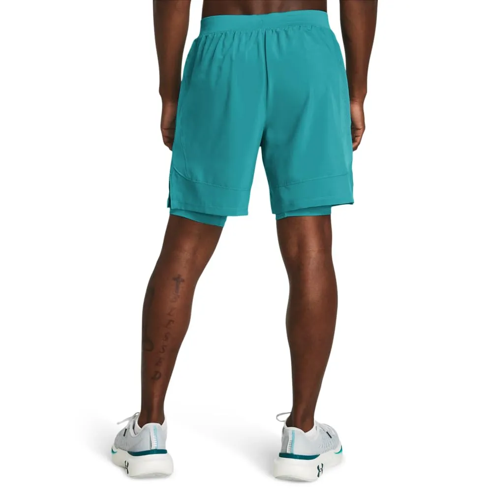 Under Armour Pantaloncini da Uomo 2 in 1, 17,8 cm, Circuito Teal, S - immagine 2
