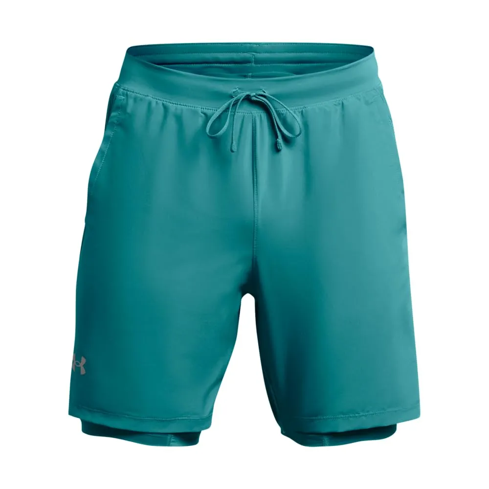 Under Armour Pantaloncini da Uomo 2 in 1, 17,8 cm, Circuito Teal, S - immagine 4