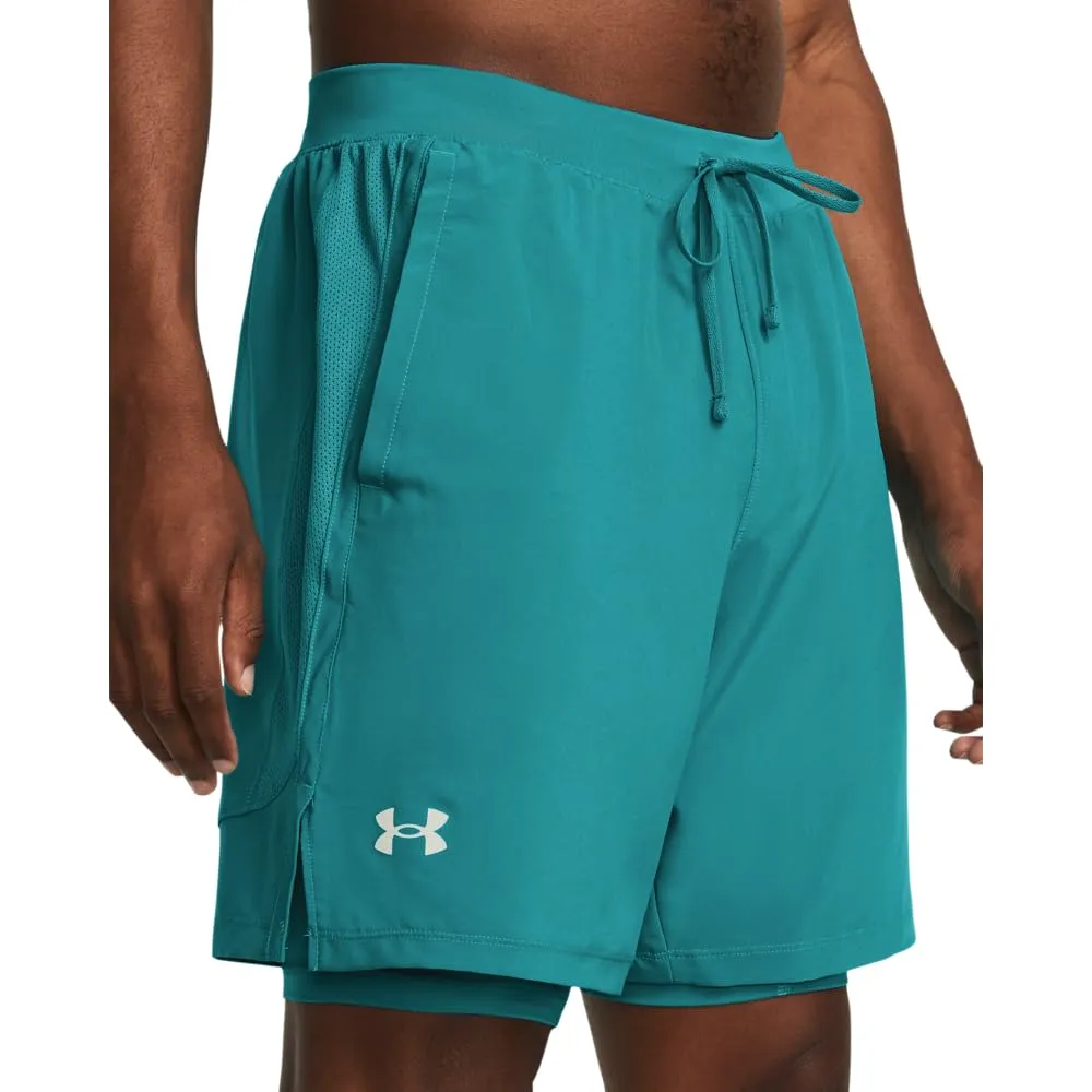 Under Armour Pantaloncini da Uomo 2 in 1, 17,8 cm, Circuito Teal, S - immagine 6