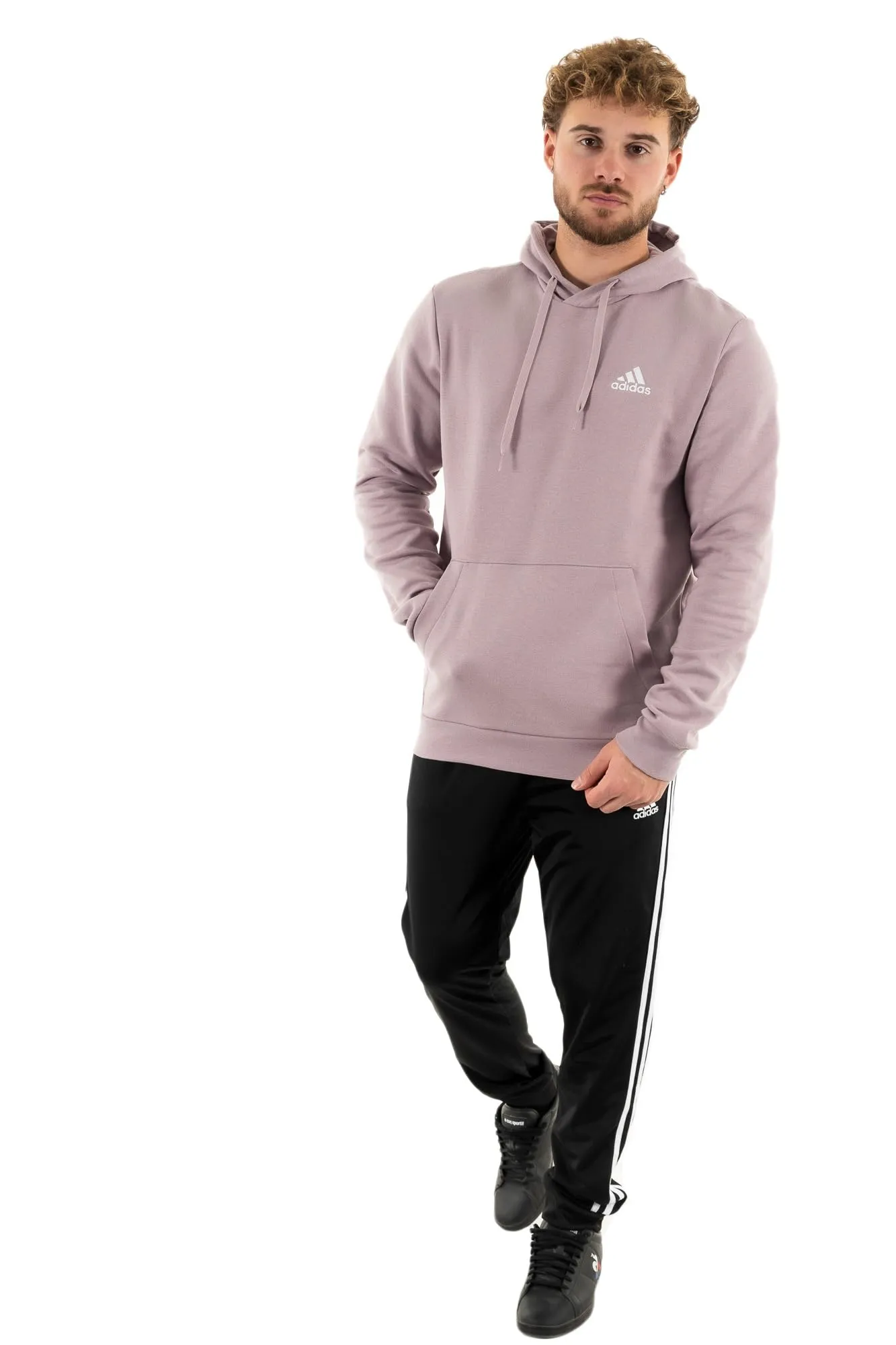 adidas Essentials Fleece Hoodie, Preloved Fig, Men's L - immagine 1