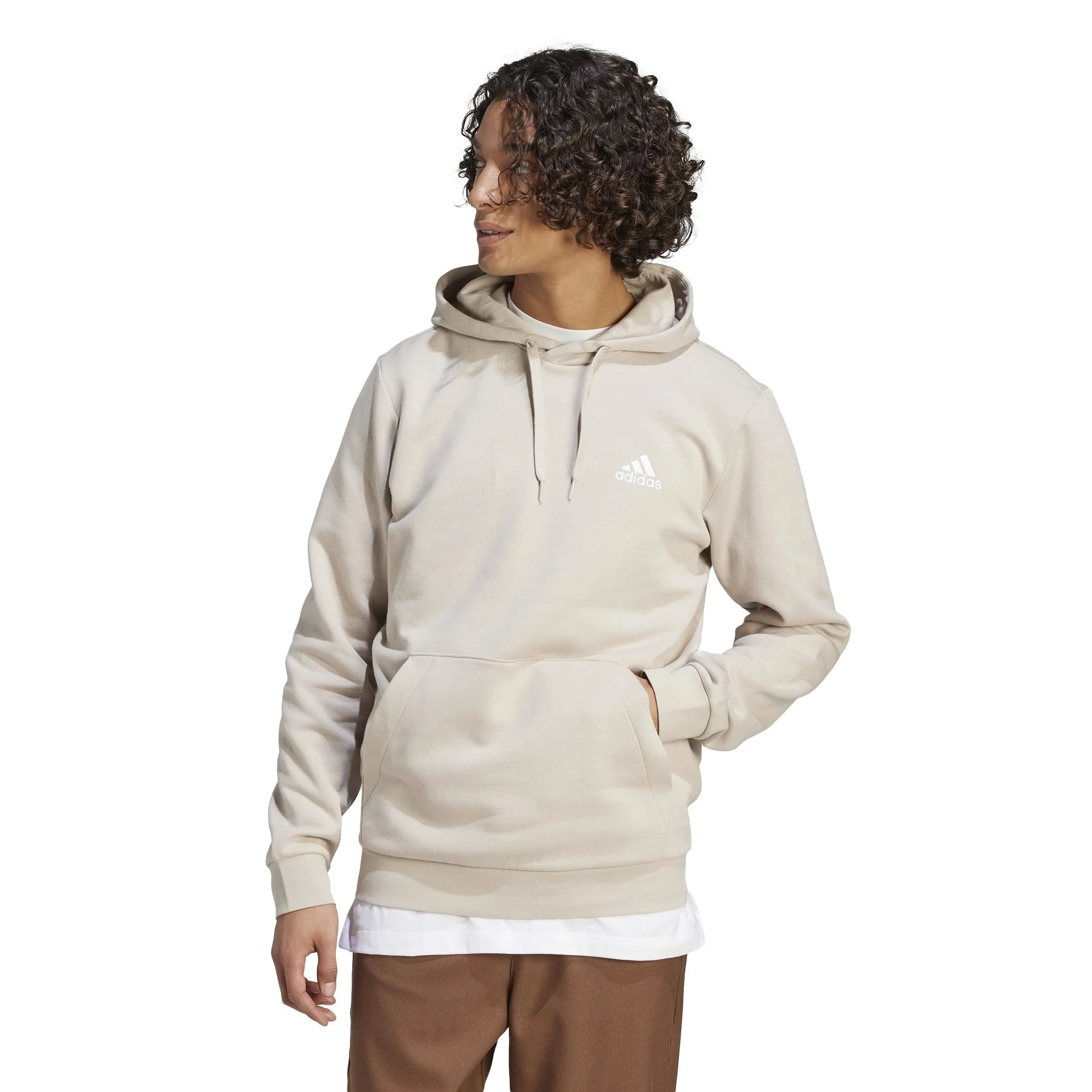 adidas Essentials Fleece Hoodie - Wonder Beige, S Uomo - immagine 2