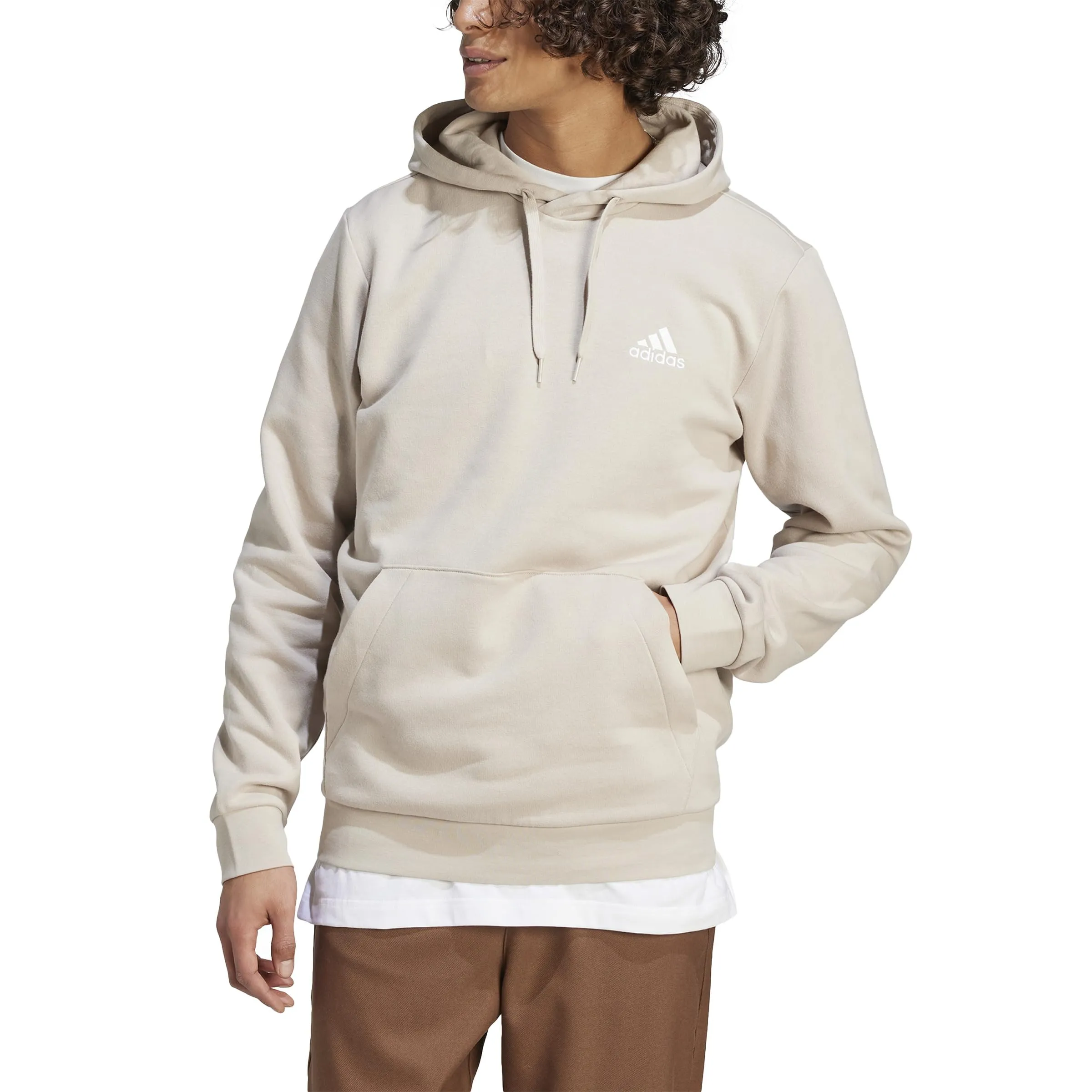 adidas Essentials Fleece Hoodie - Wonder Beige, S Uomo - immagine 4
