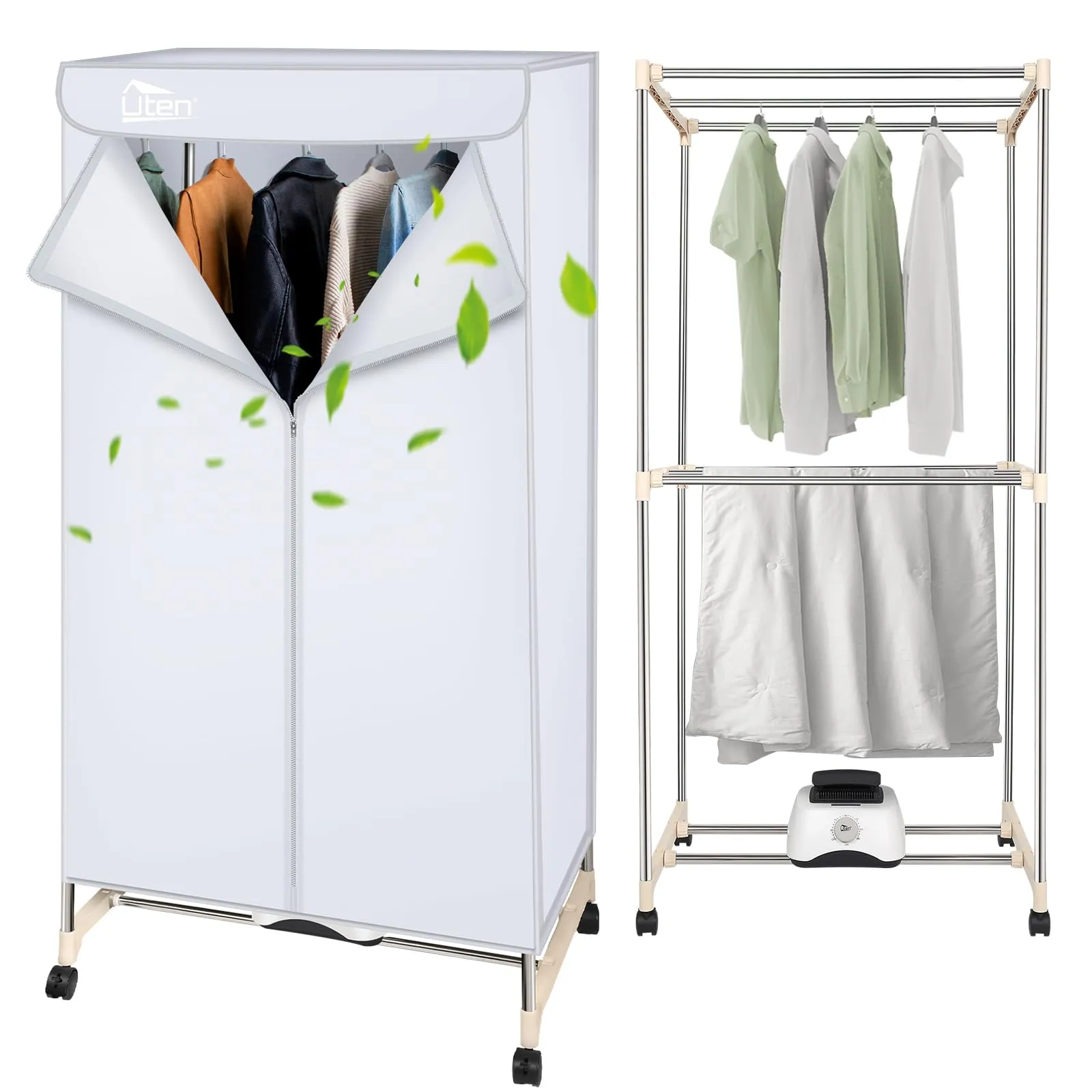 Uten Asciugabiancheria Elettrico E2003-A, 1500W, 150cm, Grigio - immagine 8
